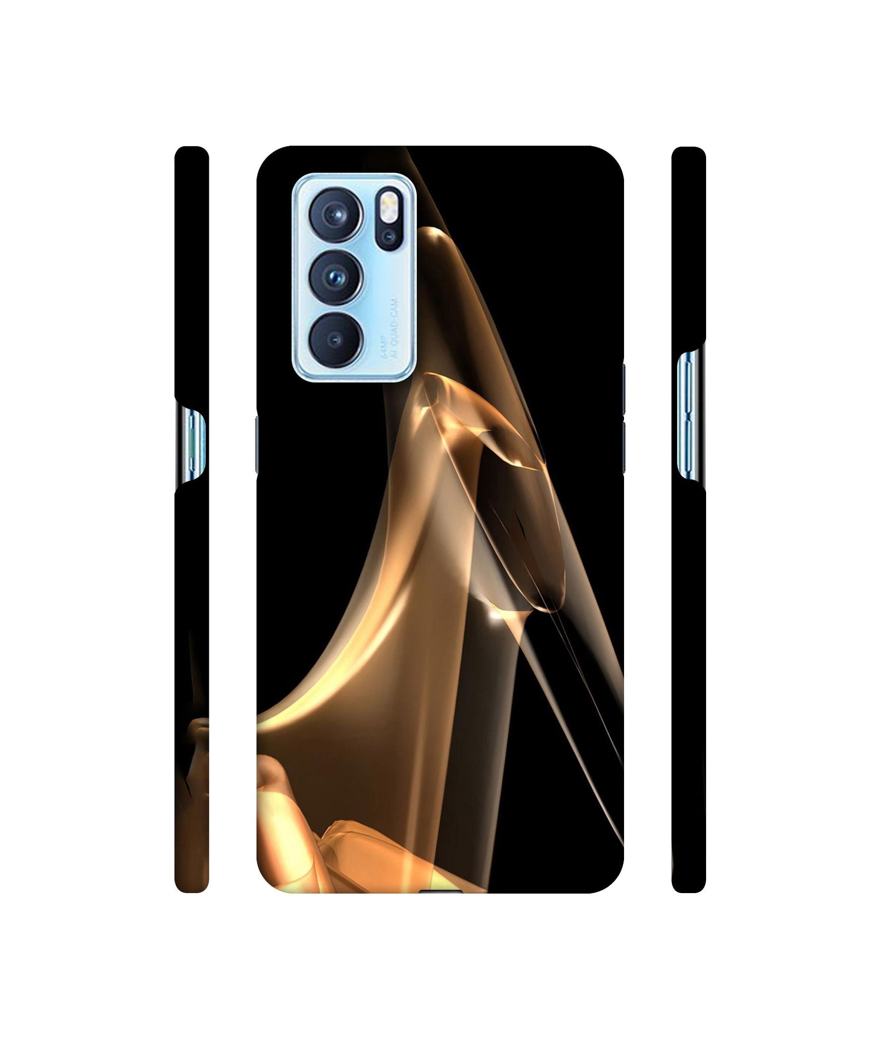 Gold Smoke Designer Hard Back Cover for Oppo Reno6 Pro 5G
