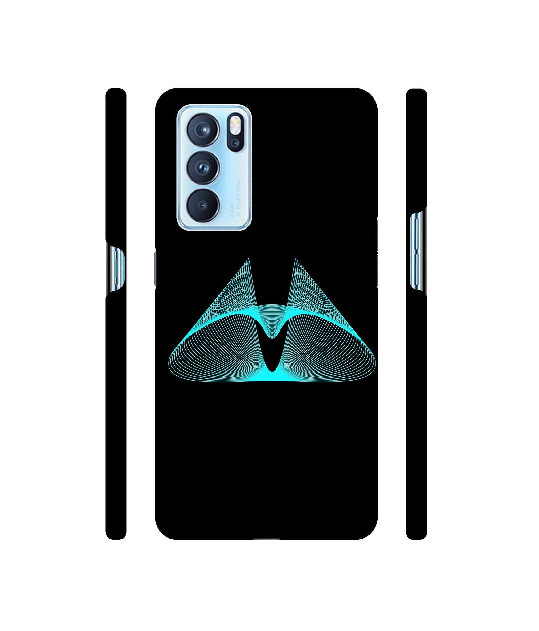 Mesh Shape Glitter Designer Hard Back Cover for Oppo Reno6 Pro 5G