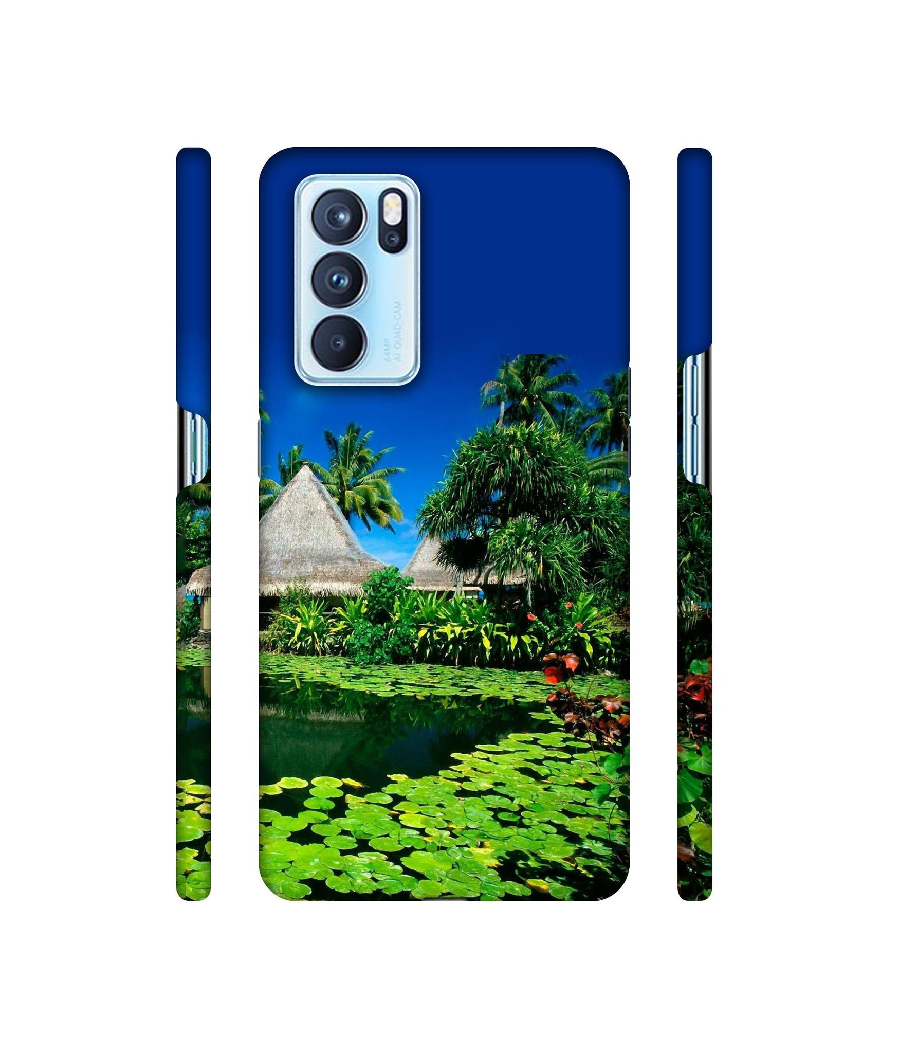 Tropics Water Designer Hard Back Cover for Oppo Reno6 Pro 5G