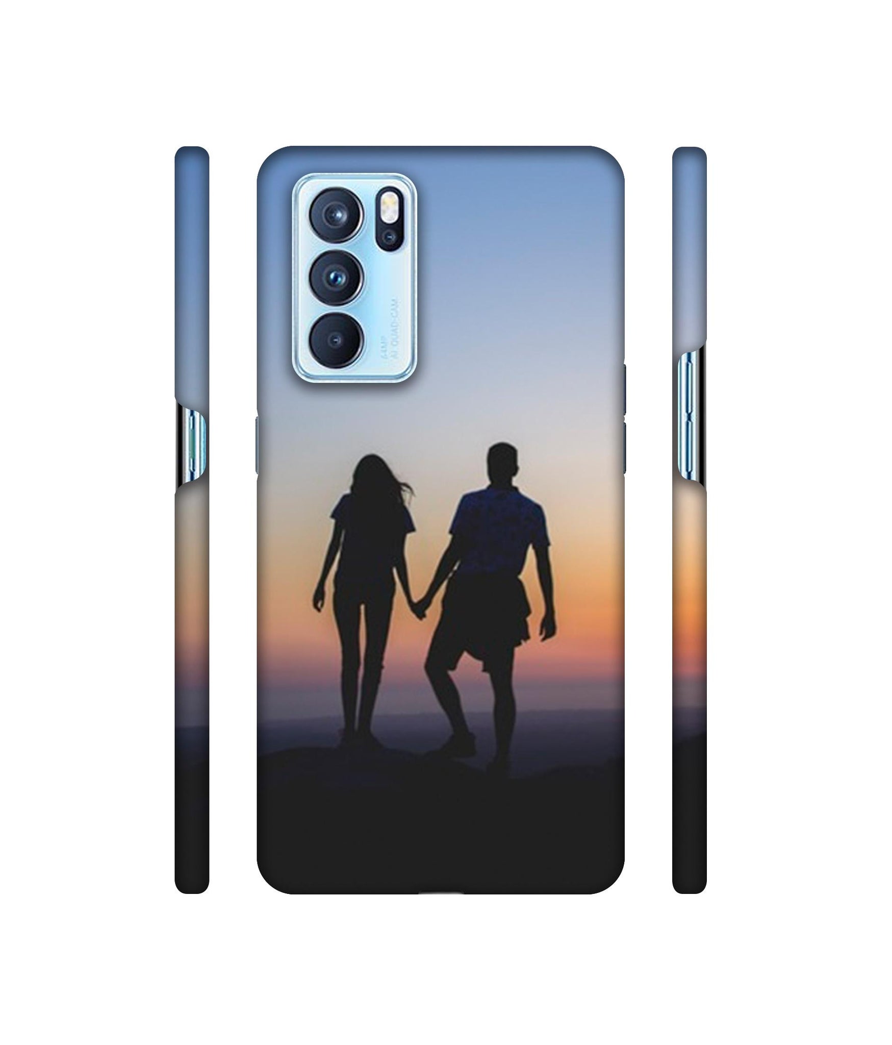 Couple On Beach Designer Hard Back Cover for Oppo Reno6 Pro 5G
