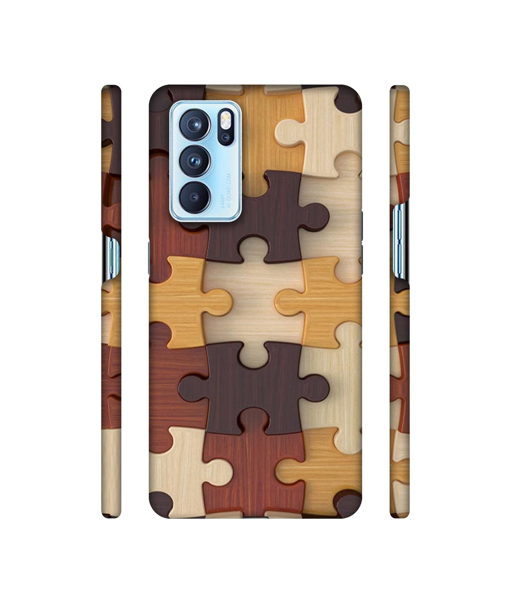 Puzzle Pattern Designer Hard Back Cover for Oppo Reno6 Pro 5G