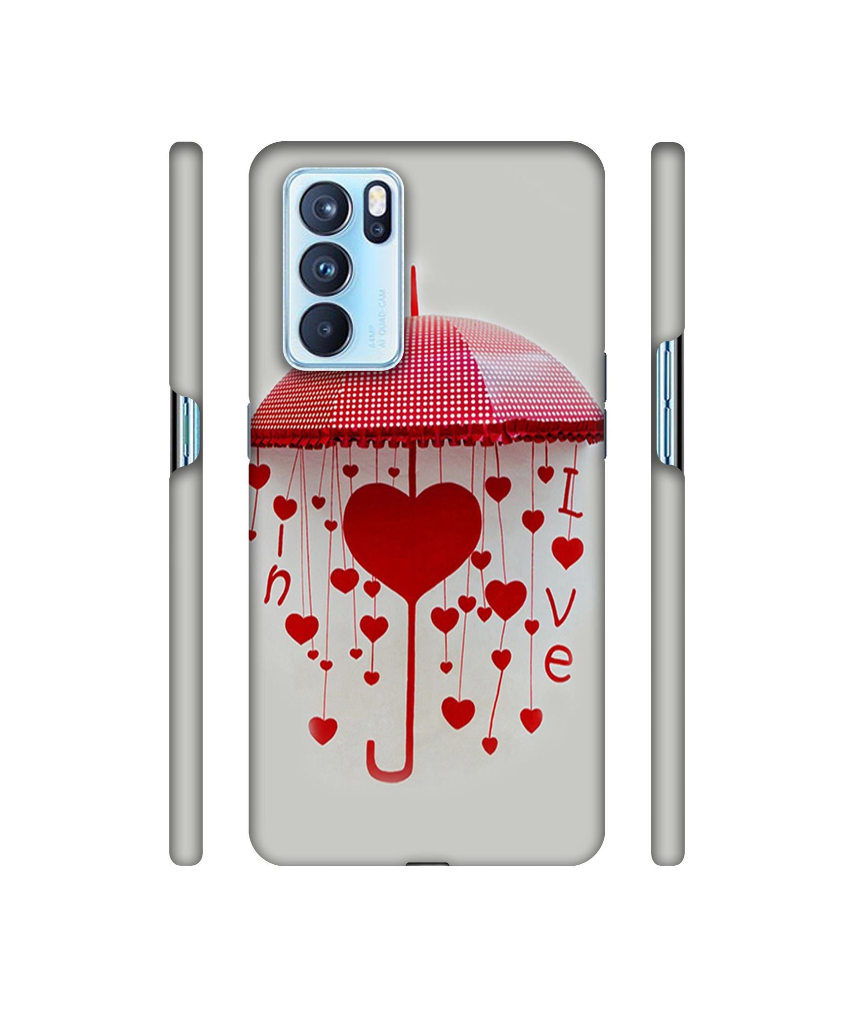 Love Heart Designer Hard Back Cover for Oppo Reno6 Pro 5G