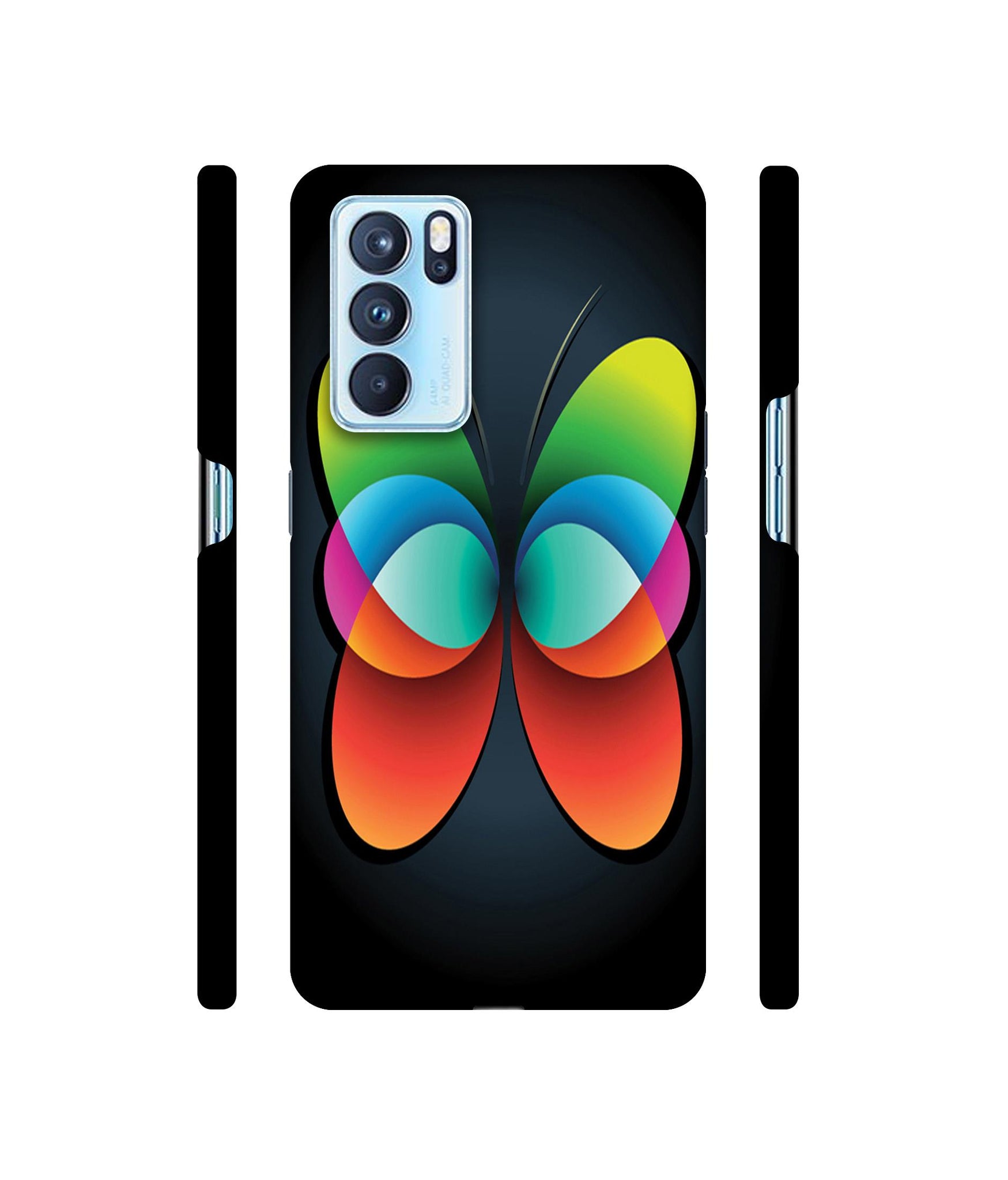Colourfull Butterfly Designer Hard Back Cover for Oppo Reno6 Pro 5G