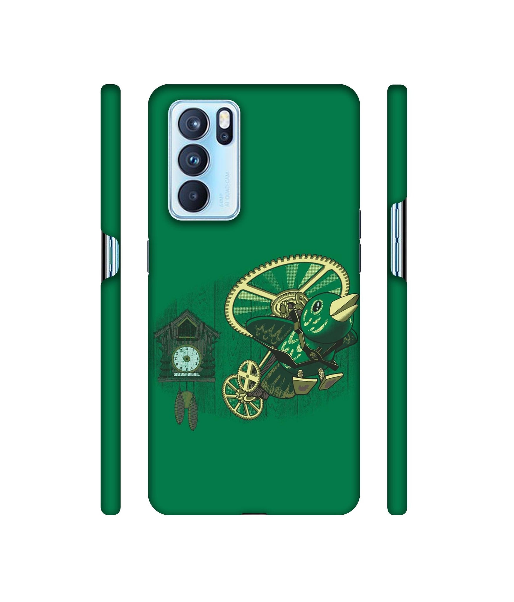 Clock Bird Designer Hard Back Cover for Oppo Reno6 Pro 5G