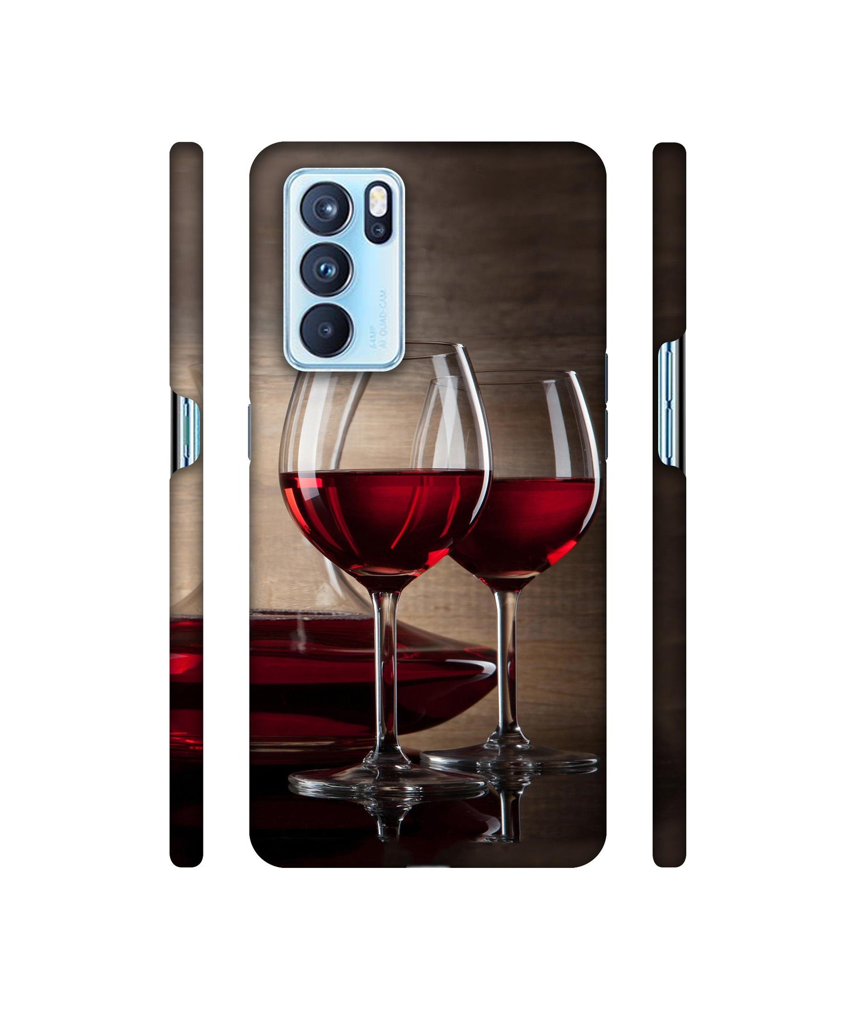 Wine Glass Designer Hard Back Cover for Oppo Reno6 Pro 5G