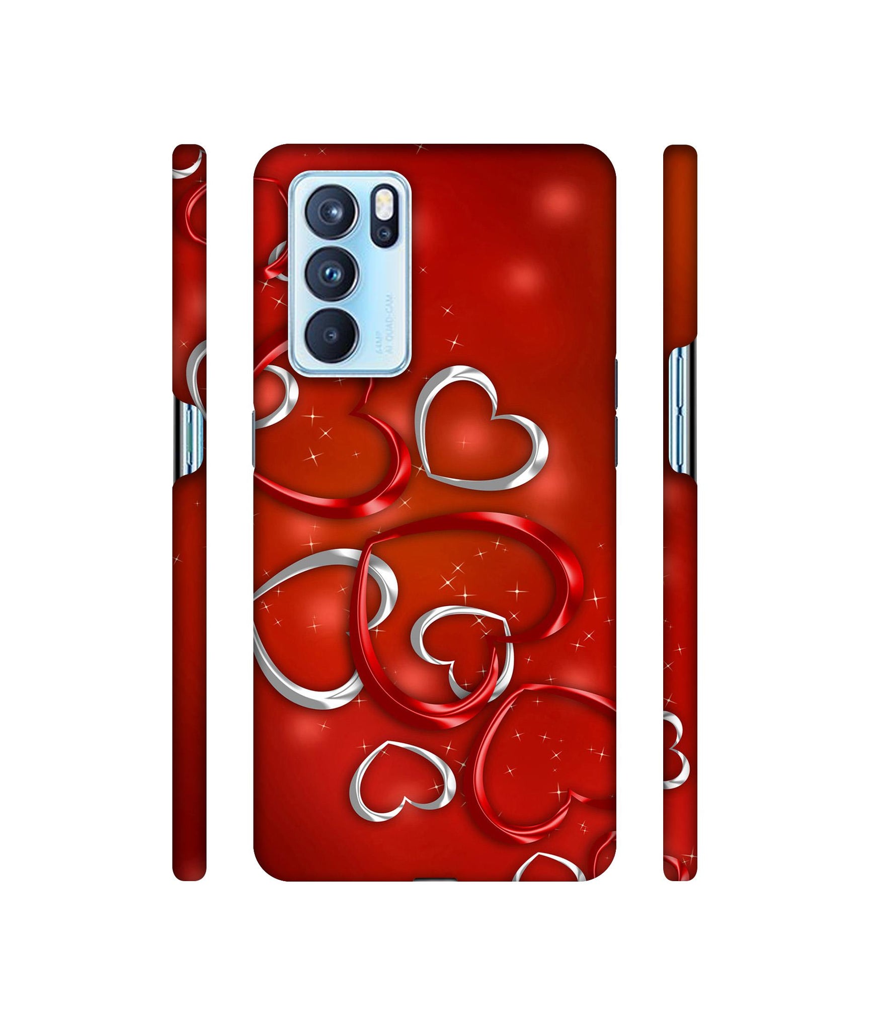 Hearts Designer Hard Back Cover for Oppo Reno6 Pro 5G