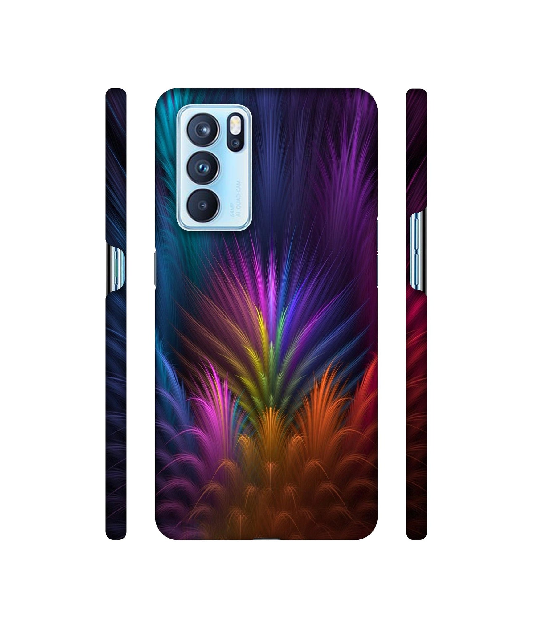 Multicoloured Designer Hard Back Cover for Oppo Reno6 Pro 5G