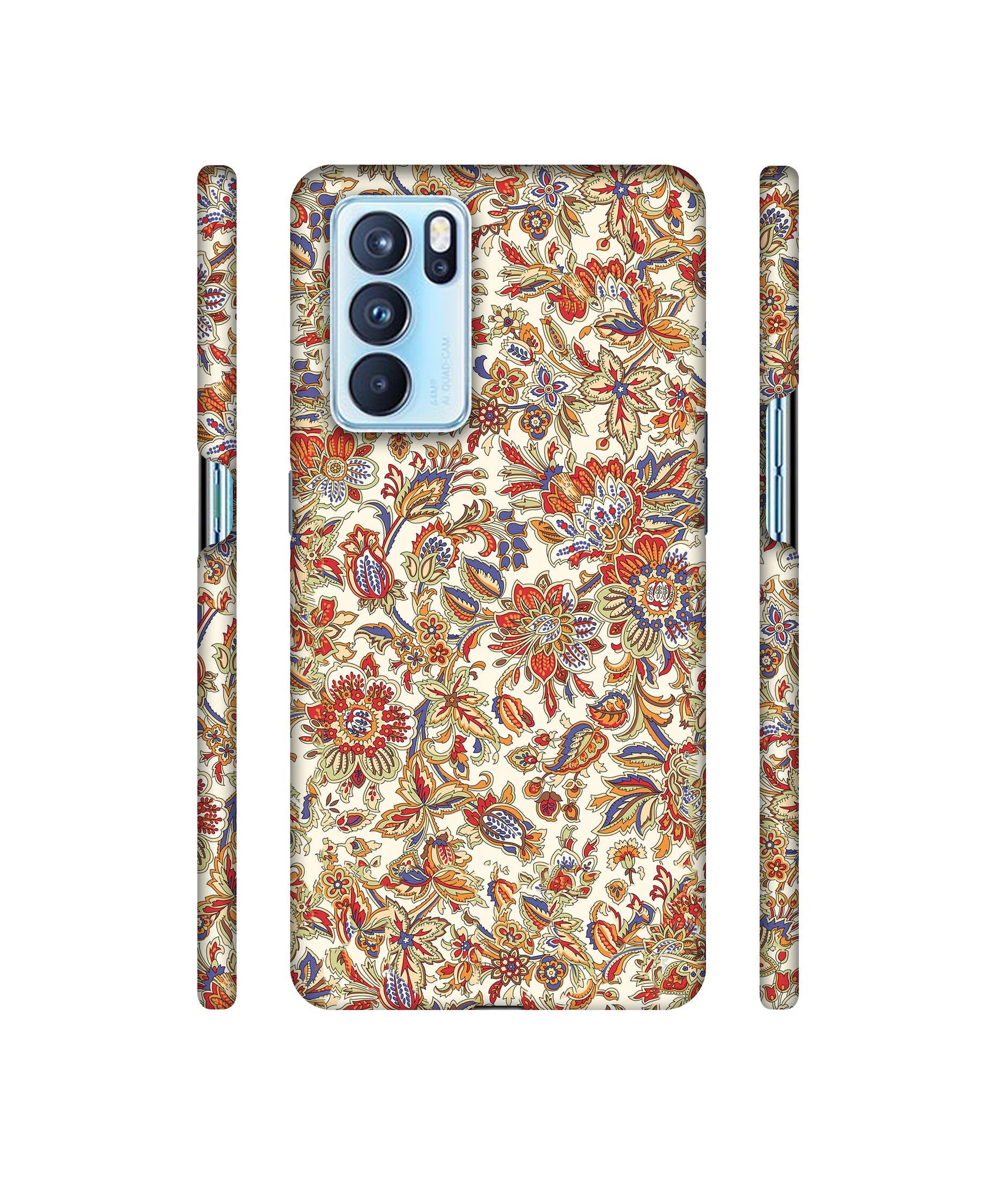 Floral Designer Hard Back Cover for Oppo Reno6 Pro 5G