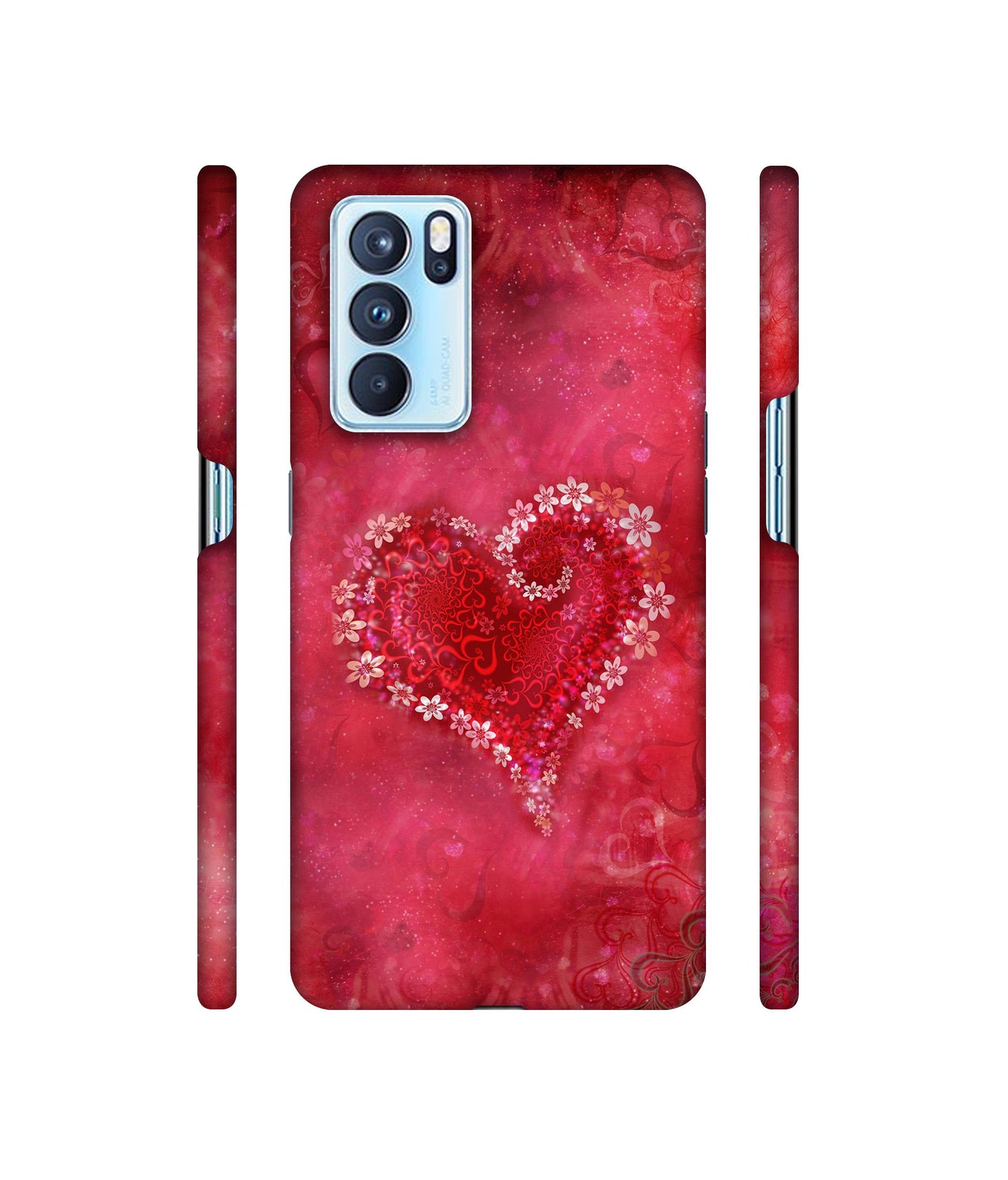 Heart Designer Hard Back Cover for Oppo Reno6 Pro 5G