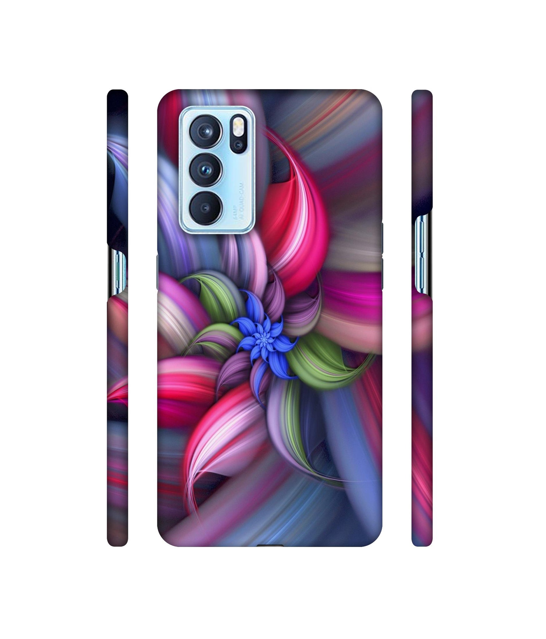 Colorful Flower Designer Hard Back Cover for Oppo Reno6 Pro 5G