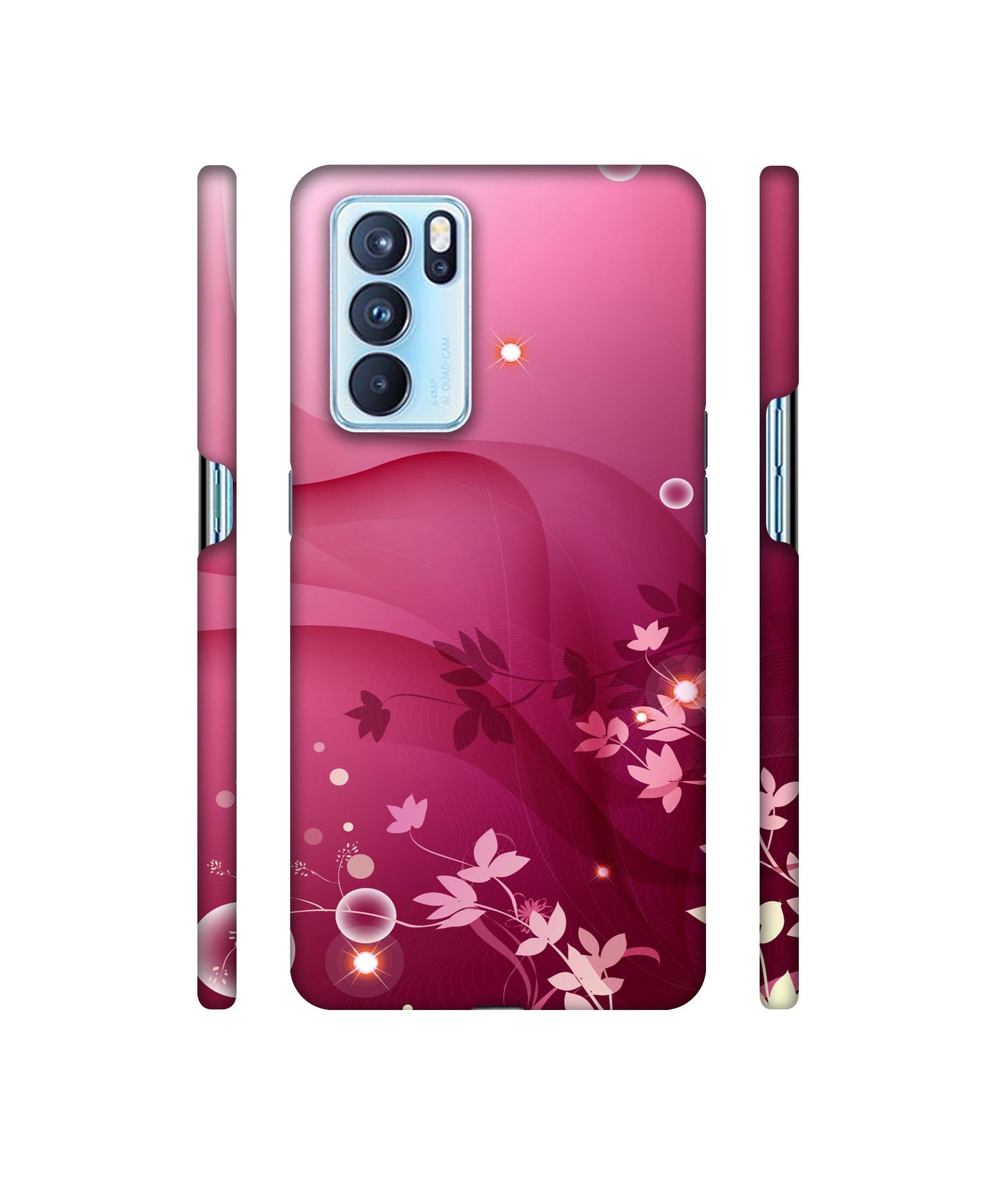 Pink Abstract Designer Hard Back Cover for Oppo Reno6 Pro 5G