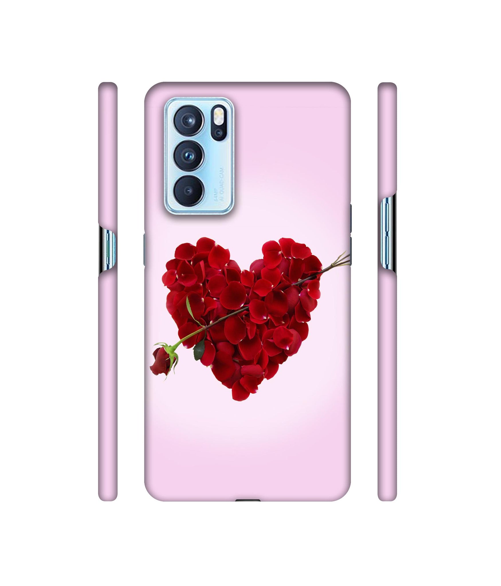 Heart Flower Designer Hard Back Cover for Oppo Reno6 Pro 5G
