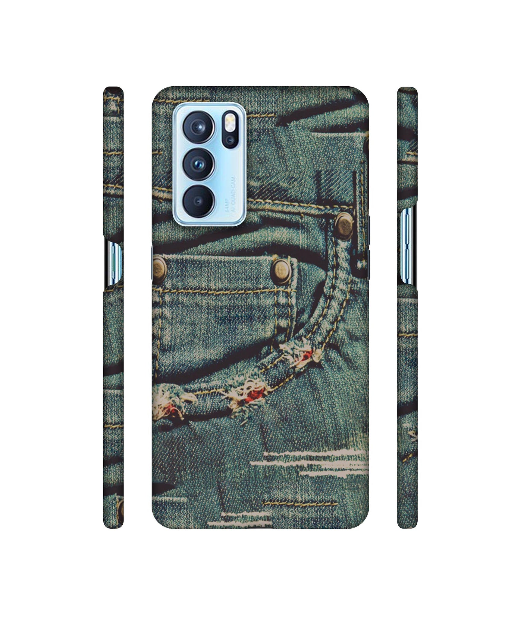 Jeans Designer Hard Back Cover for Oppo Reno6 Pro 5G