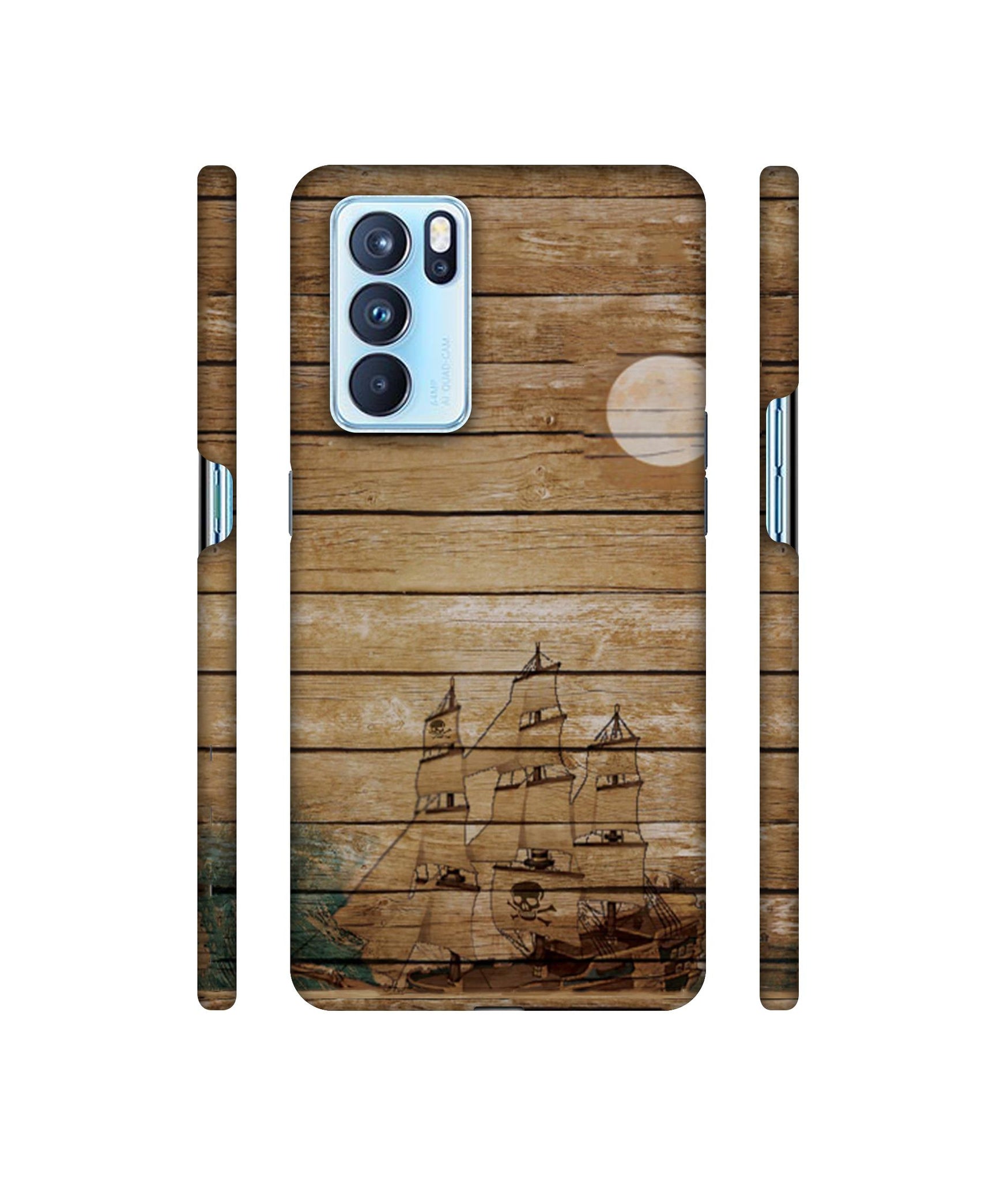 Wooden Pattern Designer Hard Back Cover for Oppo Reno6 Pro 5G