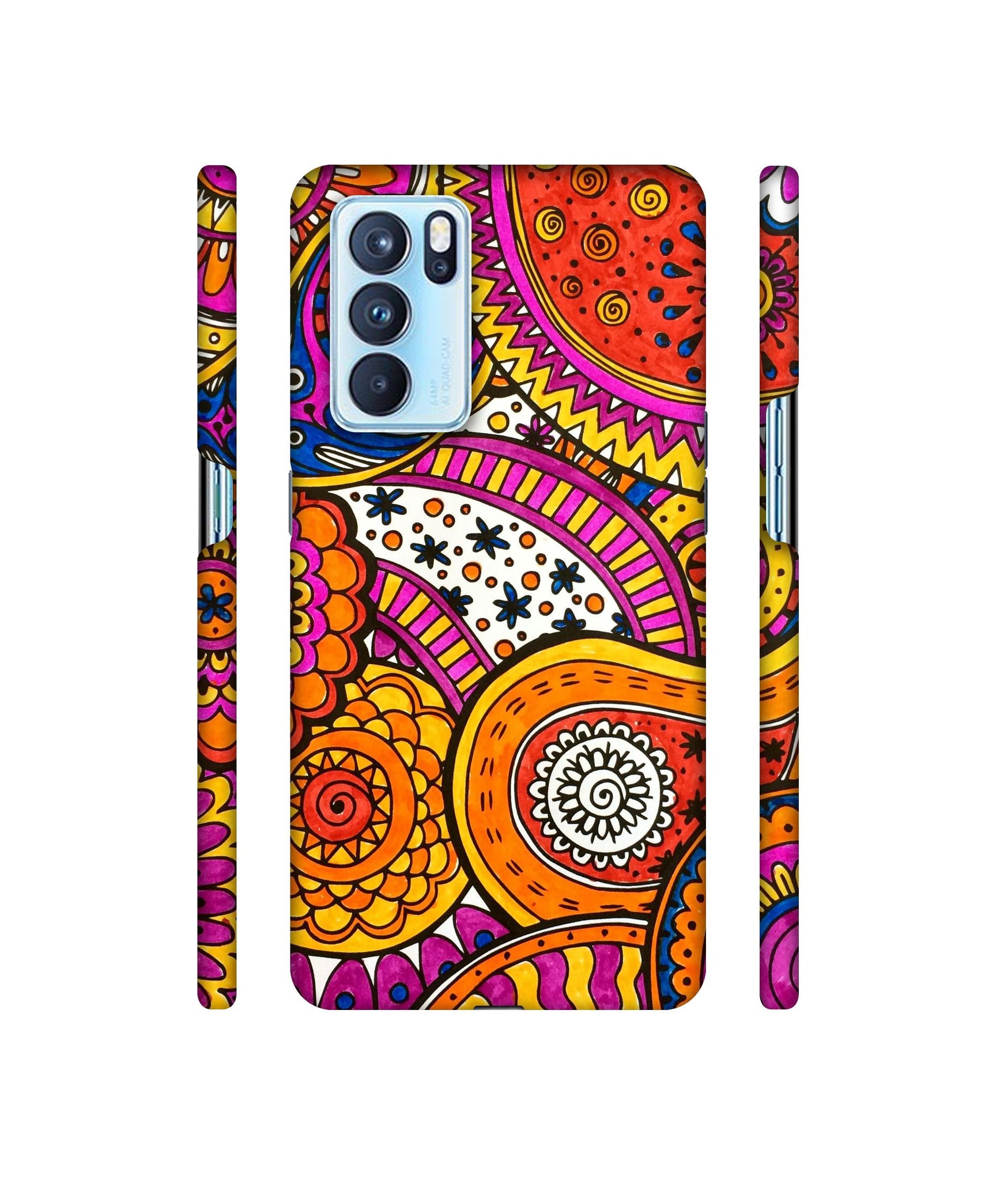 Rangoli Paisley Art Designer Hard Back Cover for Oppo Reno6 Pro 5G