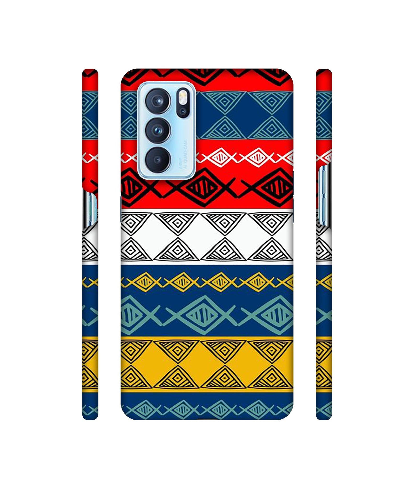 Colorful Hand Made Rangoli Art Designer Hard Back Cover for Oppo Reno6 Pro 5G