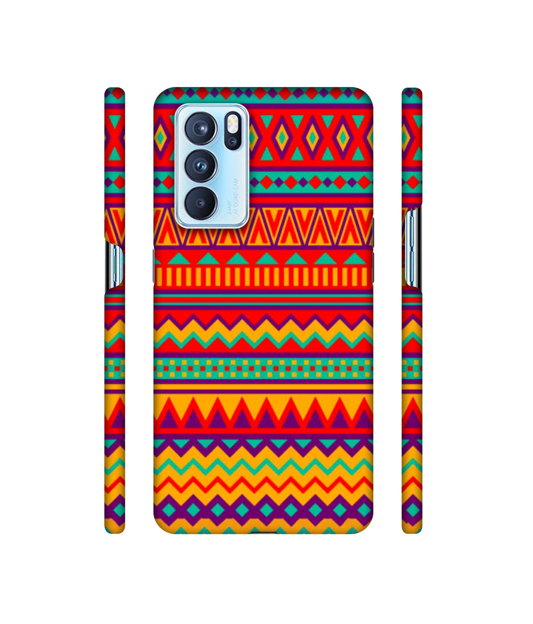 Multicolor Rangoli Art Designer Hard Back Cover for Oppo Reno6 Pro 5G