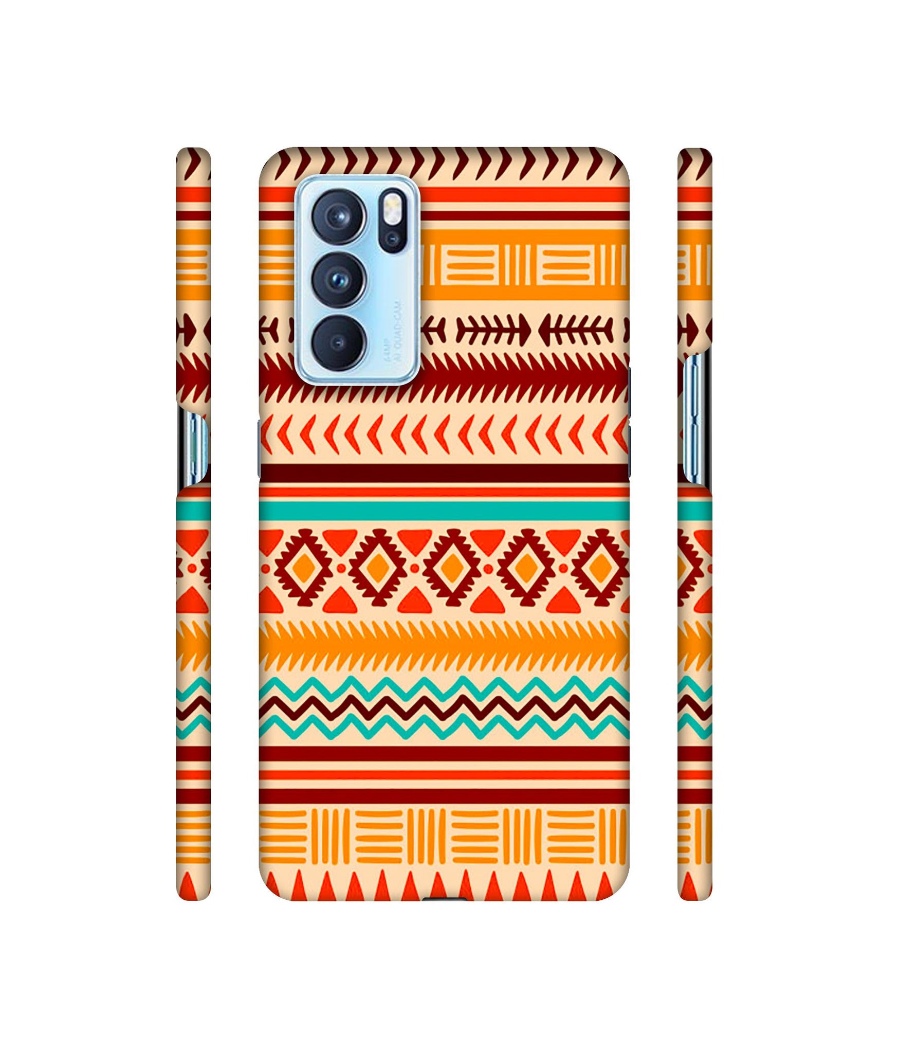 Marathi Rangoli Art Designer Hard Back Cover for Oppo Reno6 Pro 5G