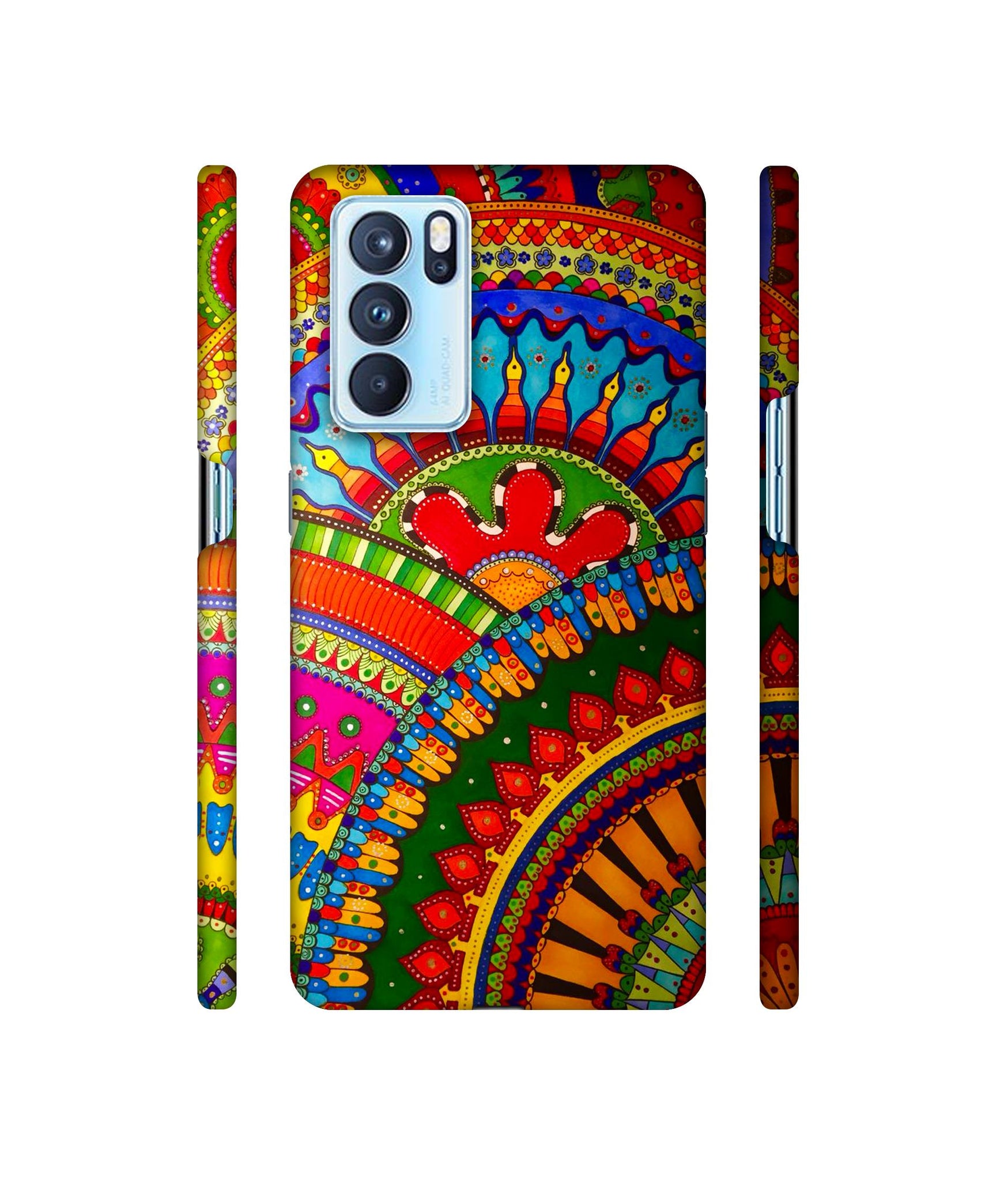 Rajasthani Rangoli Art Designer Hard Back Cover for Oppo Reno6 Pro 5G