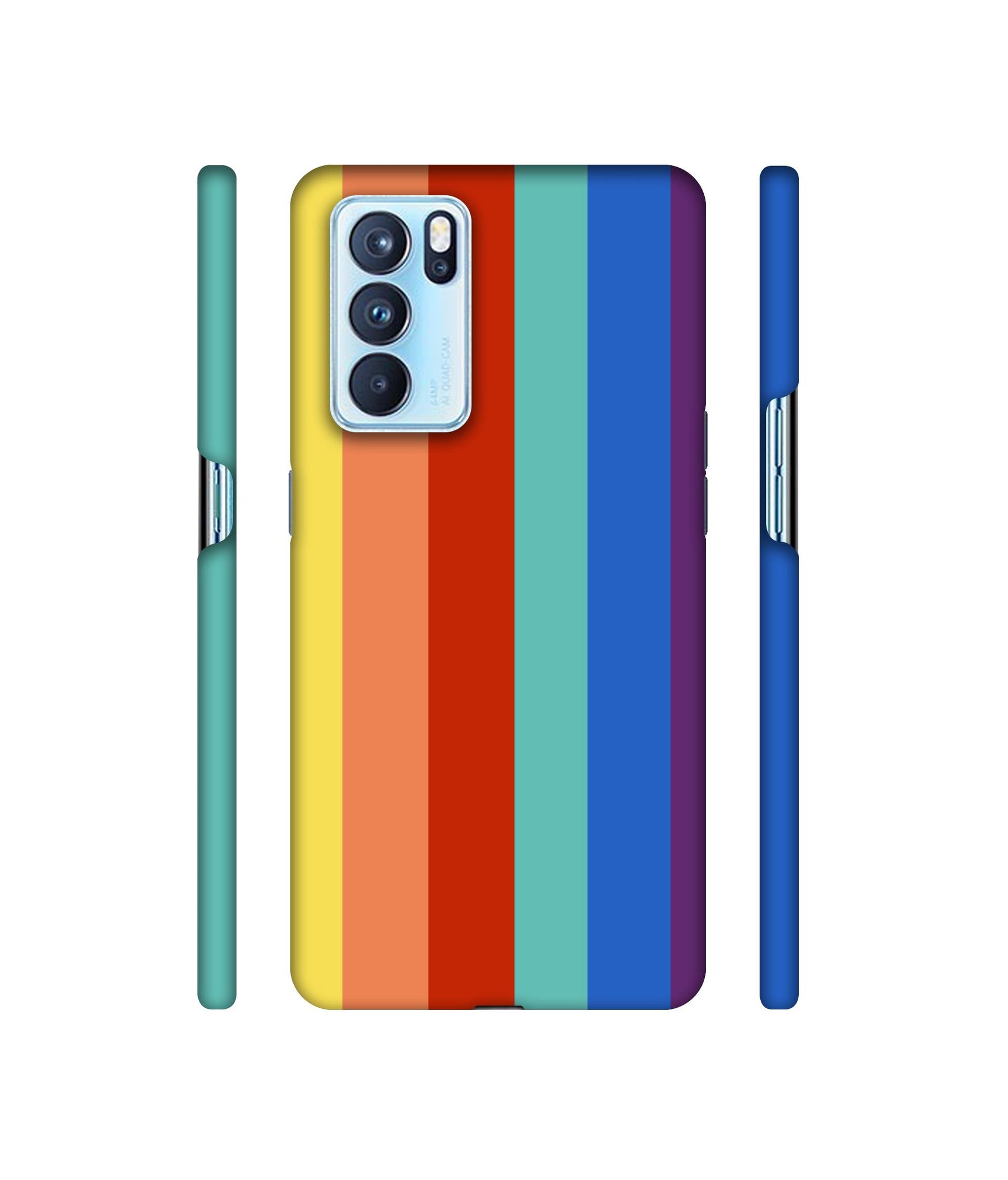 Rainbow Colors Designer Hard Back Cover for Oppo Reno6 Pro 5G