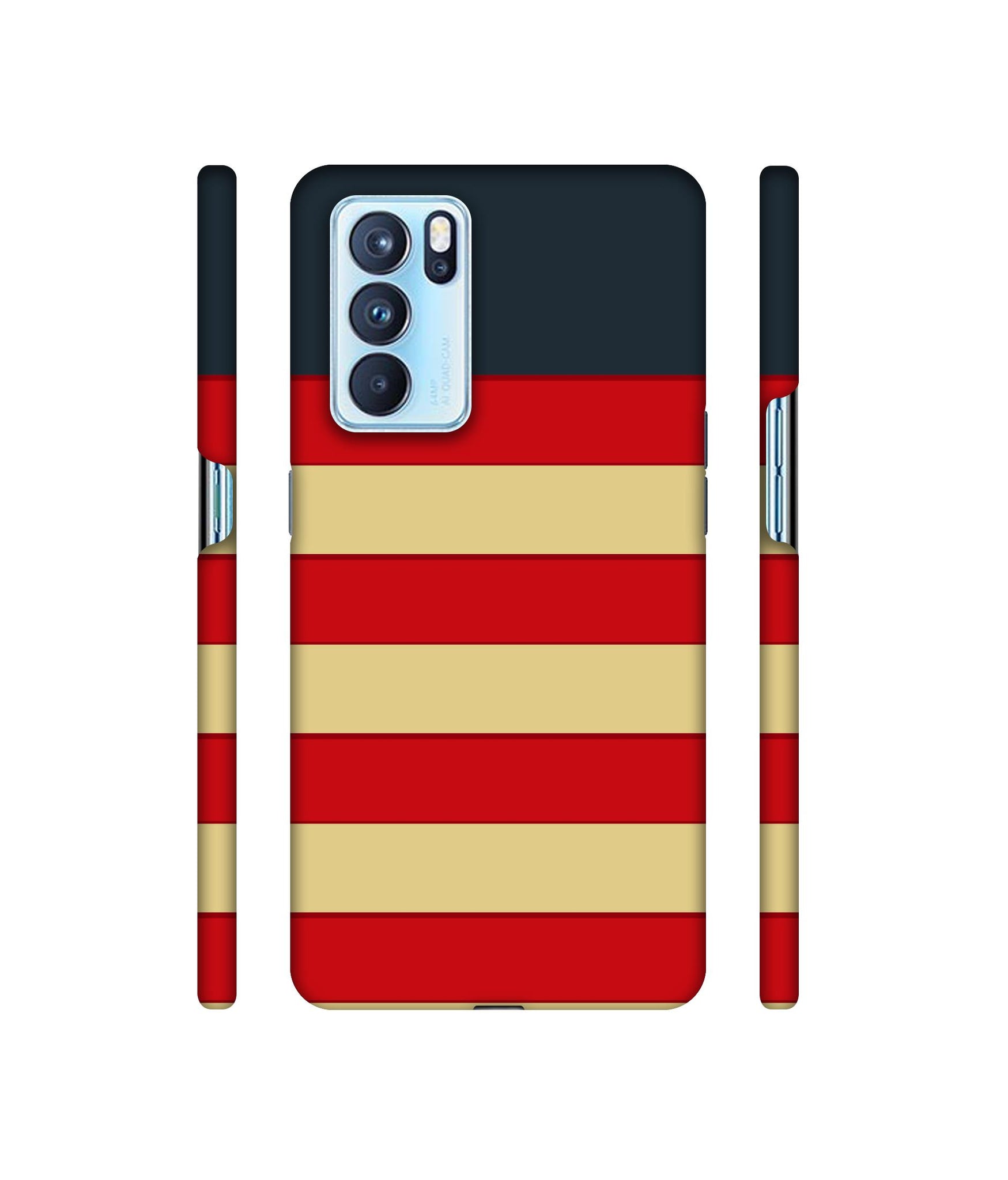 Multicolor Lines Designer Hard Back Cover for Oppo Reno6 Pro 5G