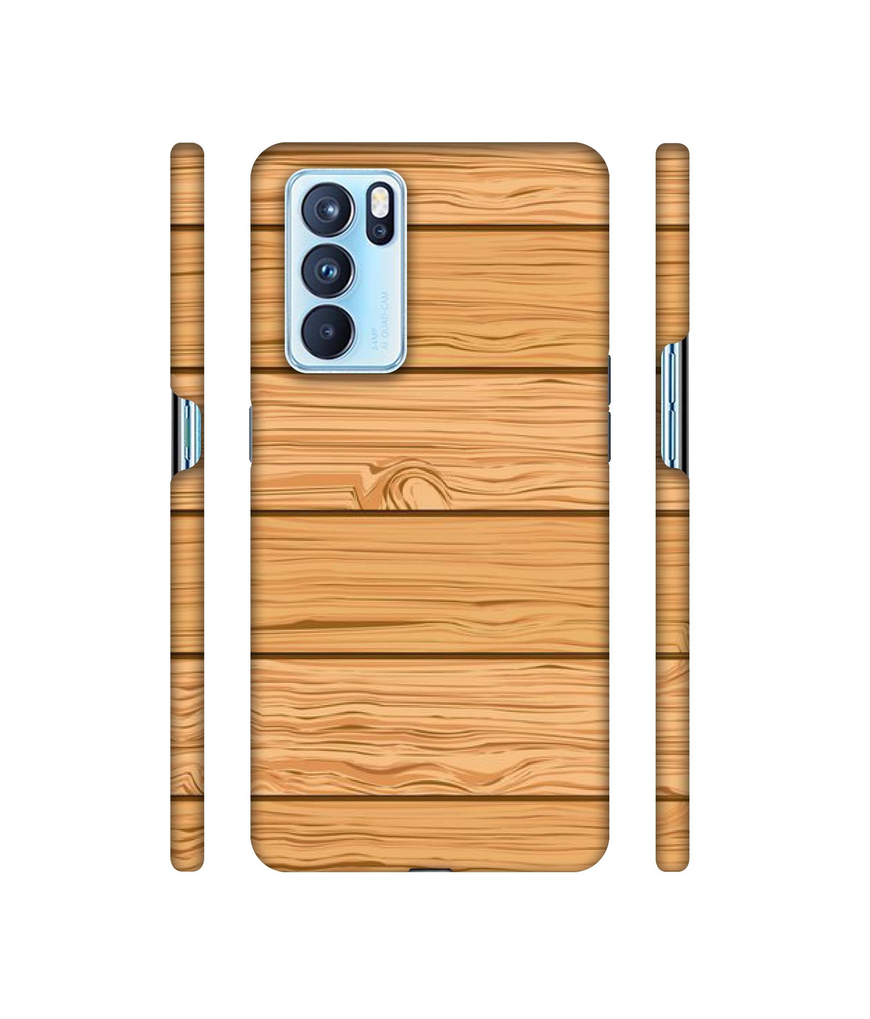 Wooden Texture Pattern Designer Hard Back Cover for Oppo Reno6 Pro 5G