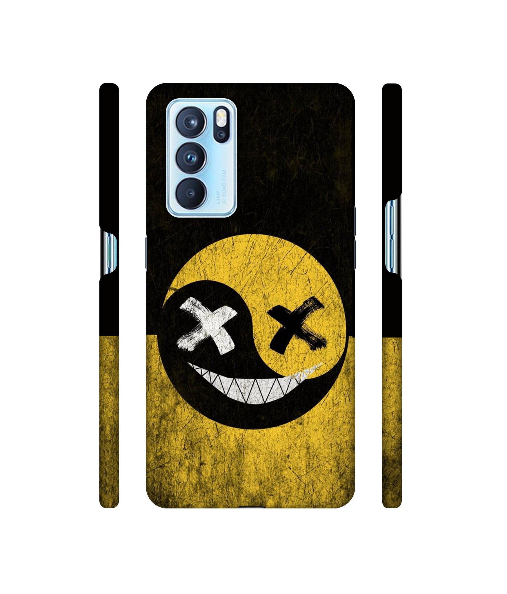 Double Face Smile Designer Hard Back Cover for Oppo Reno6 Pro 5G