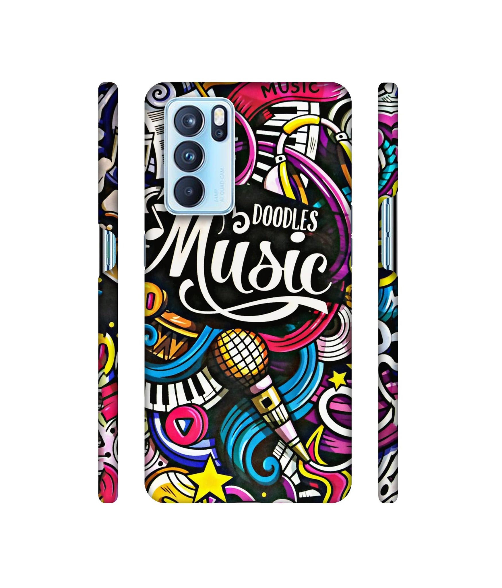 Doodles Music Designer Hard Back Cover for Oppo Reno6 Pro 5G