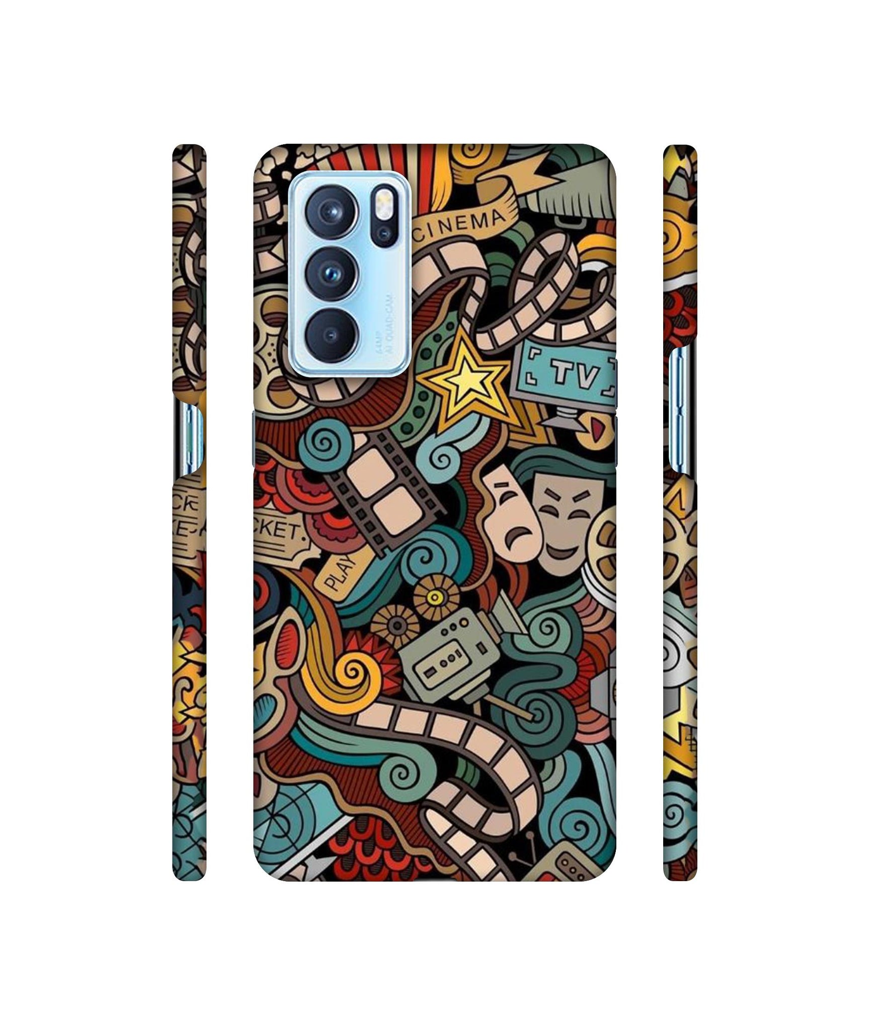 Movies Designer Hard Back Cover for Oppo Reno6 Pro 5G