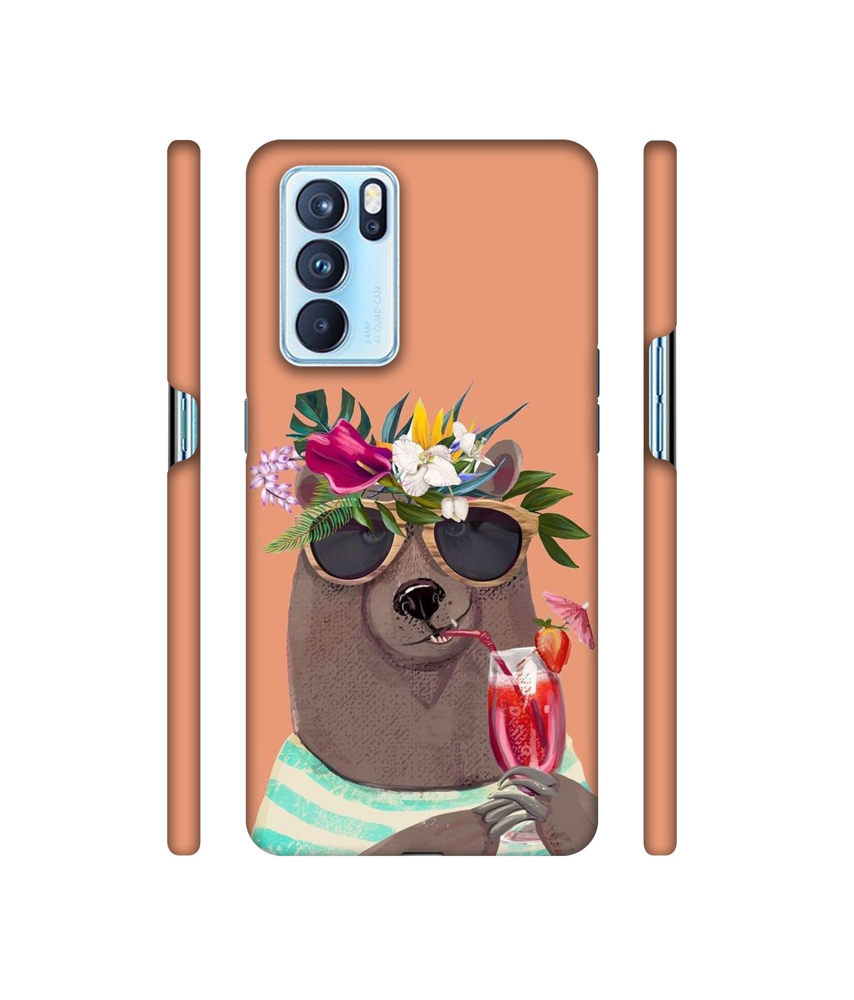 Summer Chill Beer Designer Hard Back Cover for Oppo Reno6 Pro 5G