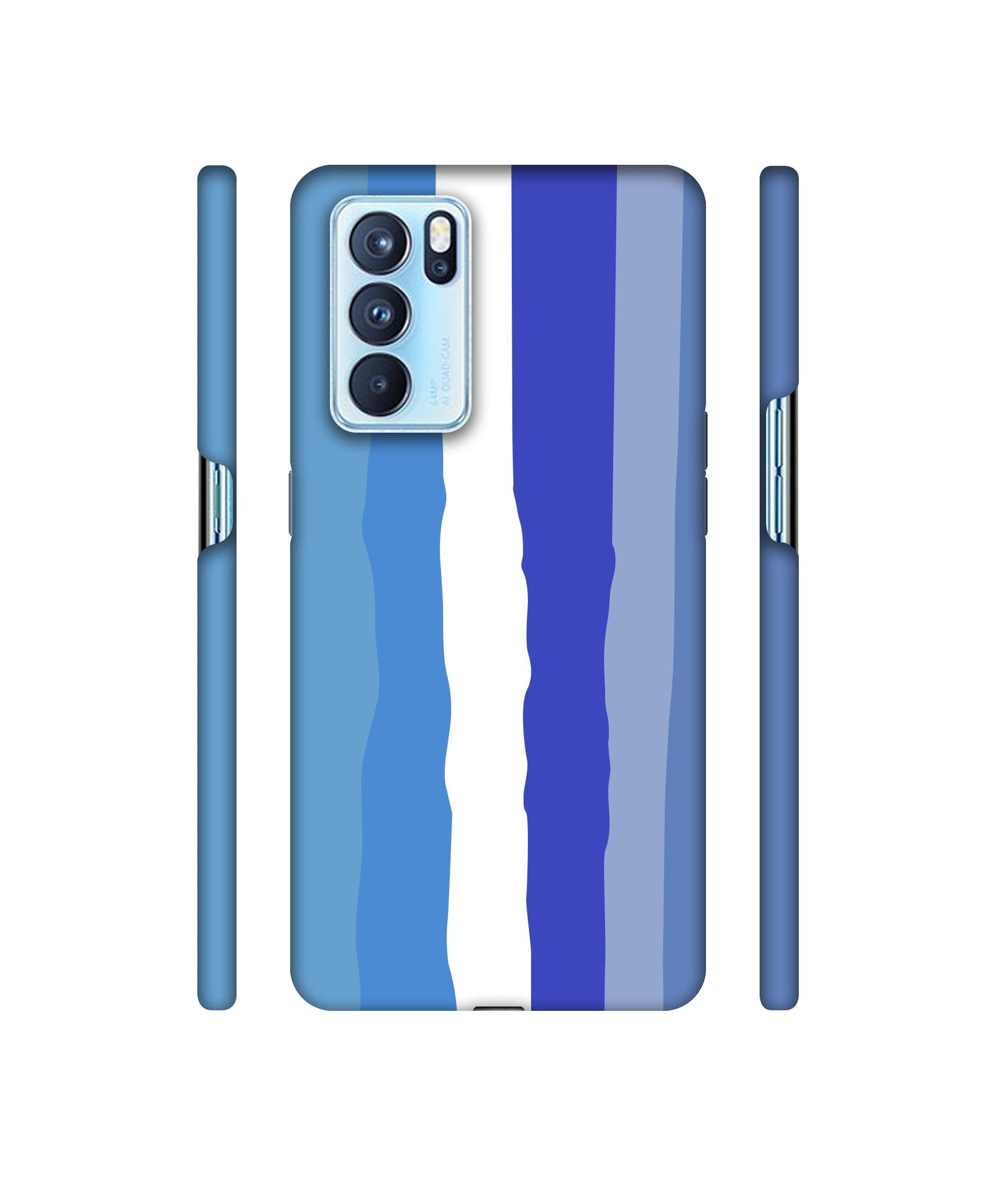Blue Shade Rainbow Designer Hard Back Cover for Oppo Reno6 Pro 5G