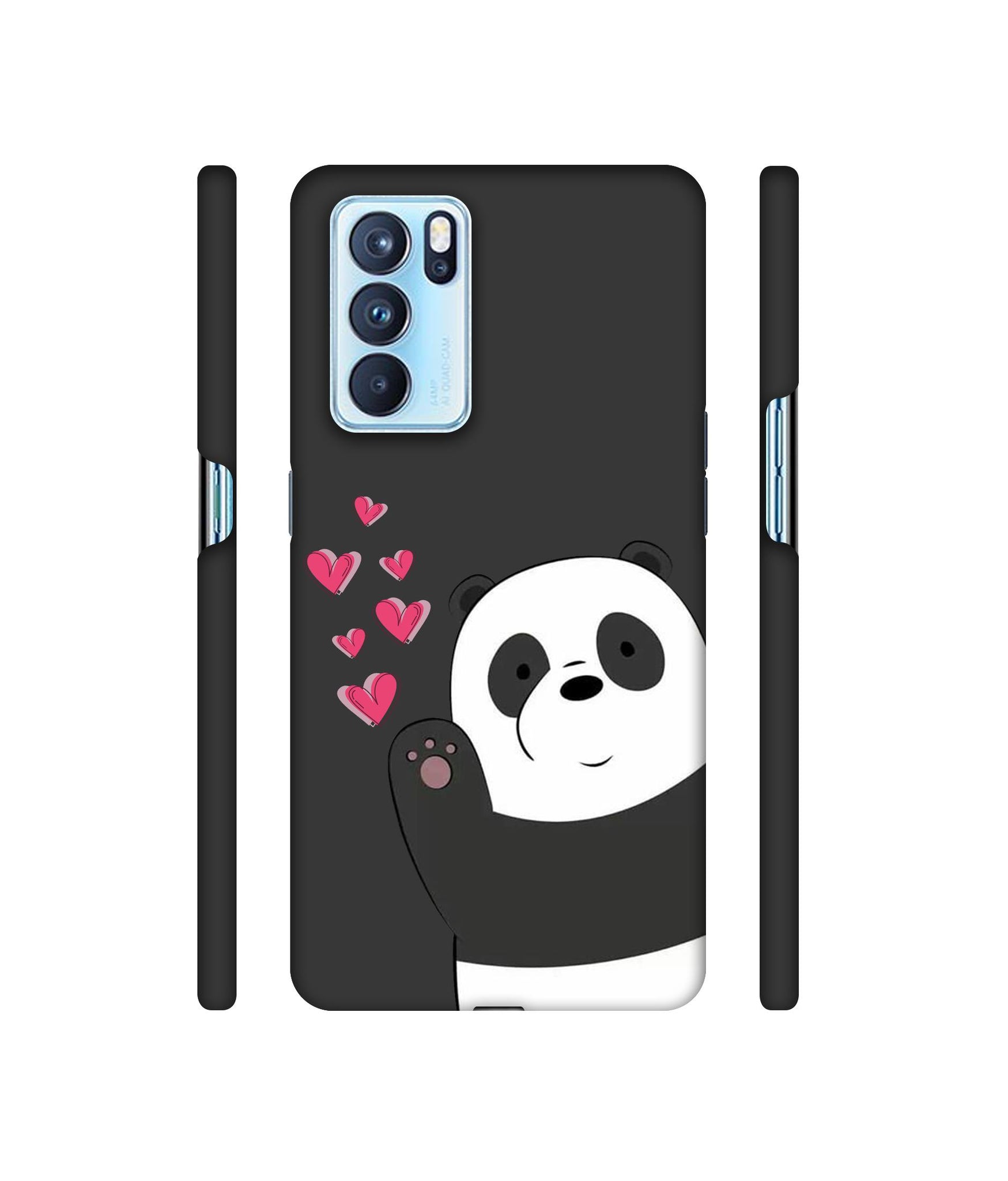 Love Panda Designer Hard Back Cover for Oppo Reno6 Pro 5G