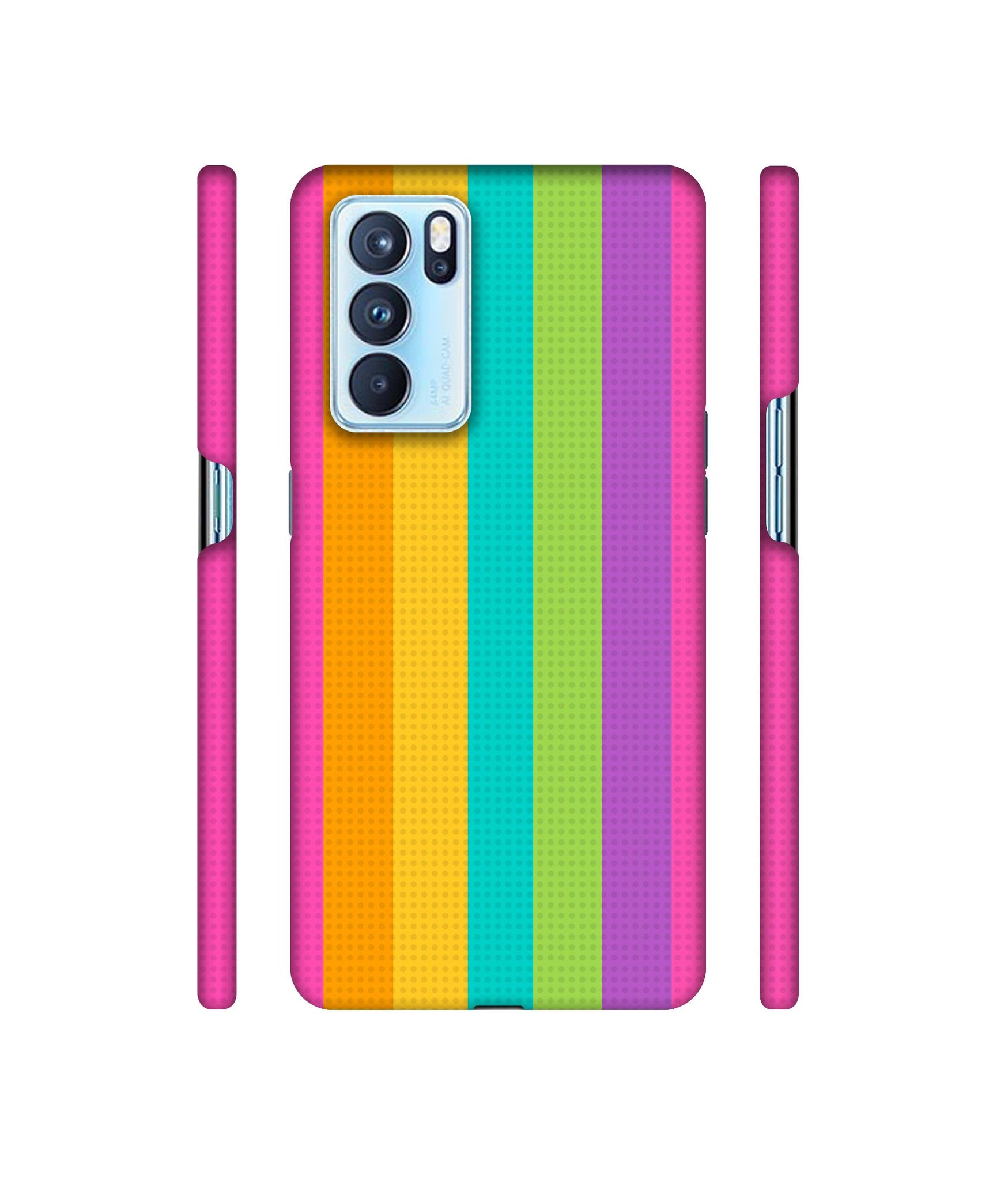 Random Colour Line Designer Hard Back Cover for Oppo Reno6 Pro 5G