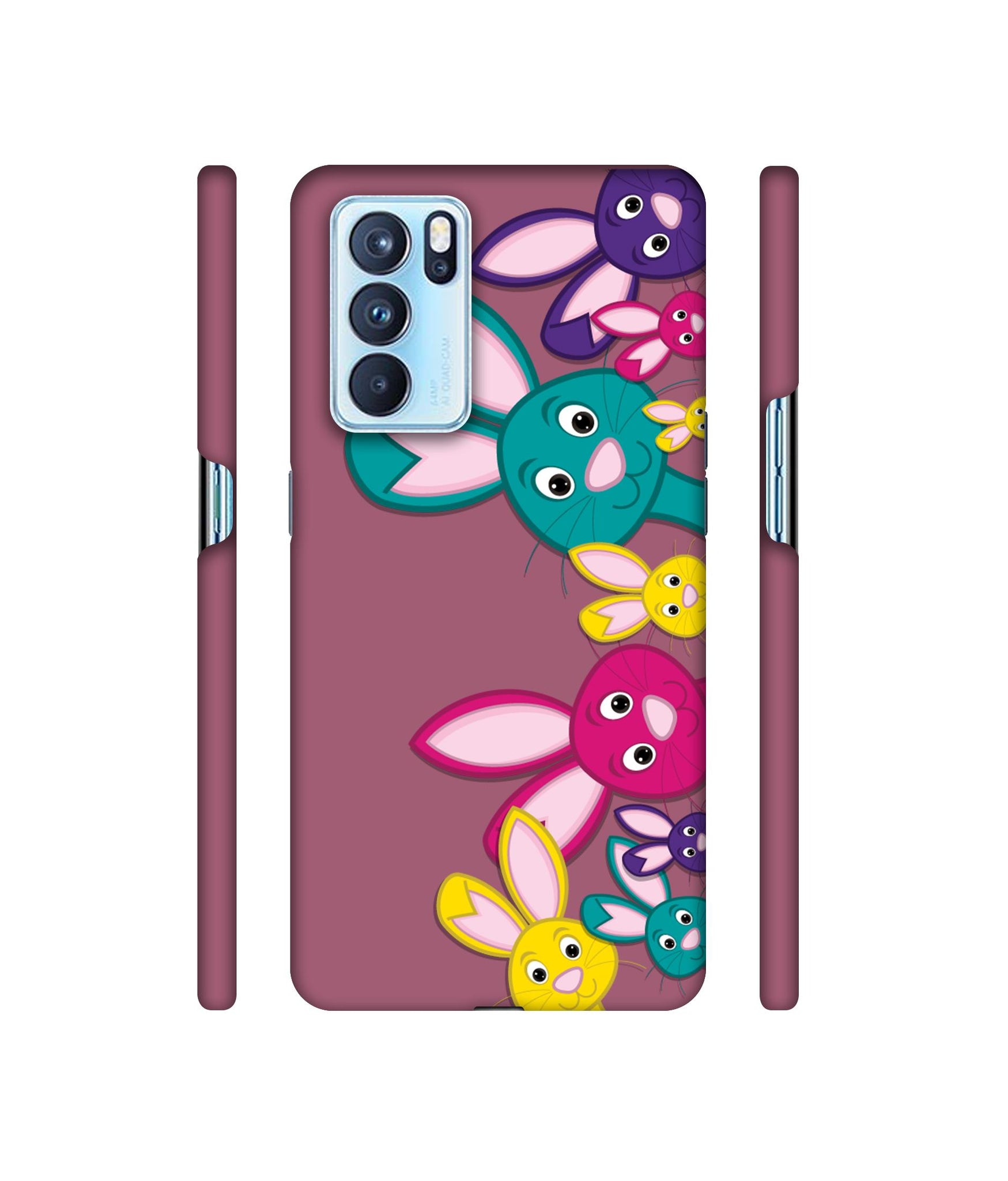 Rabbit Family1 Designer Hard Back Cover for Oppo Reno6 Pro 5G