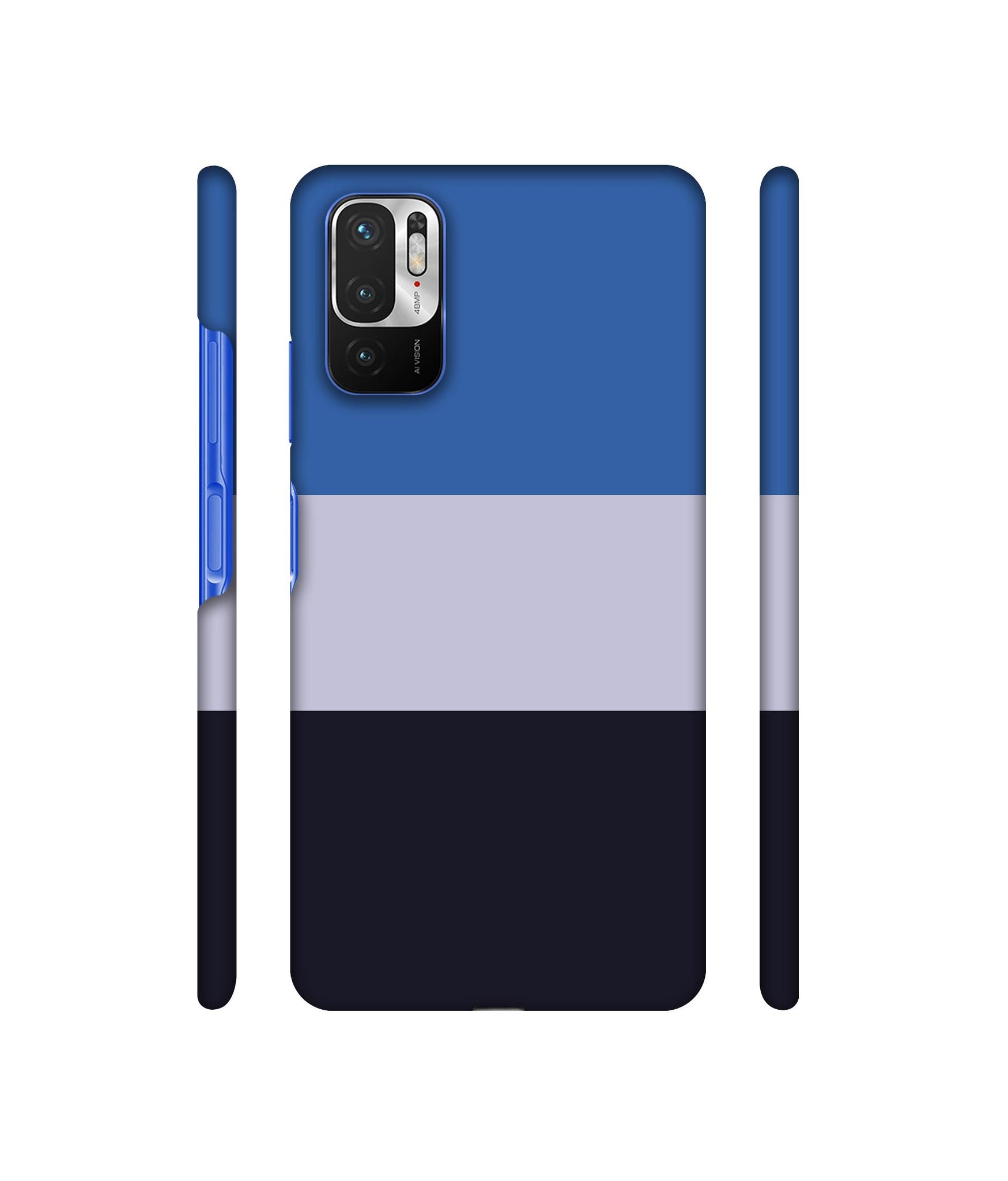 Three Colour Straps Designer Hard Back Cover for Mi Redmi Note 10T 5G