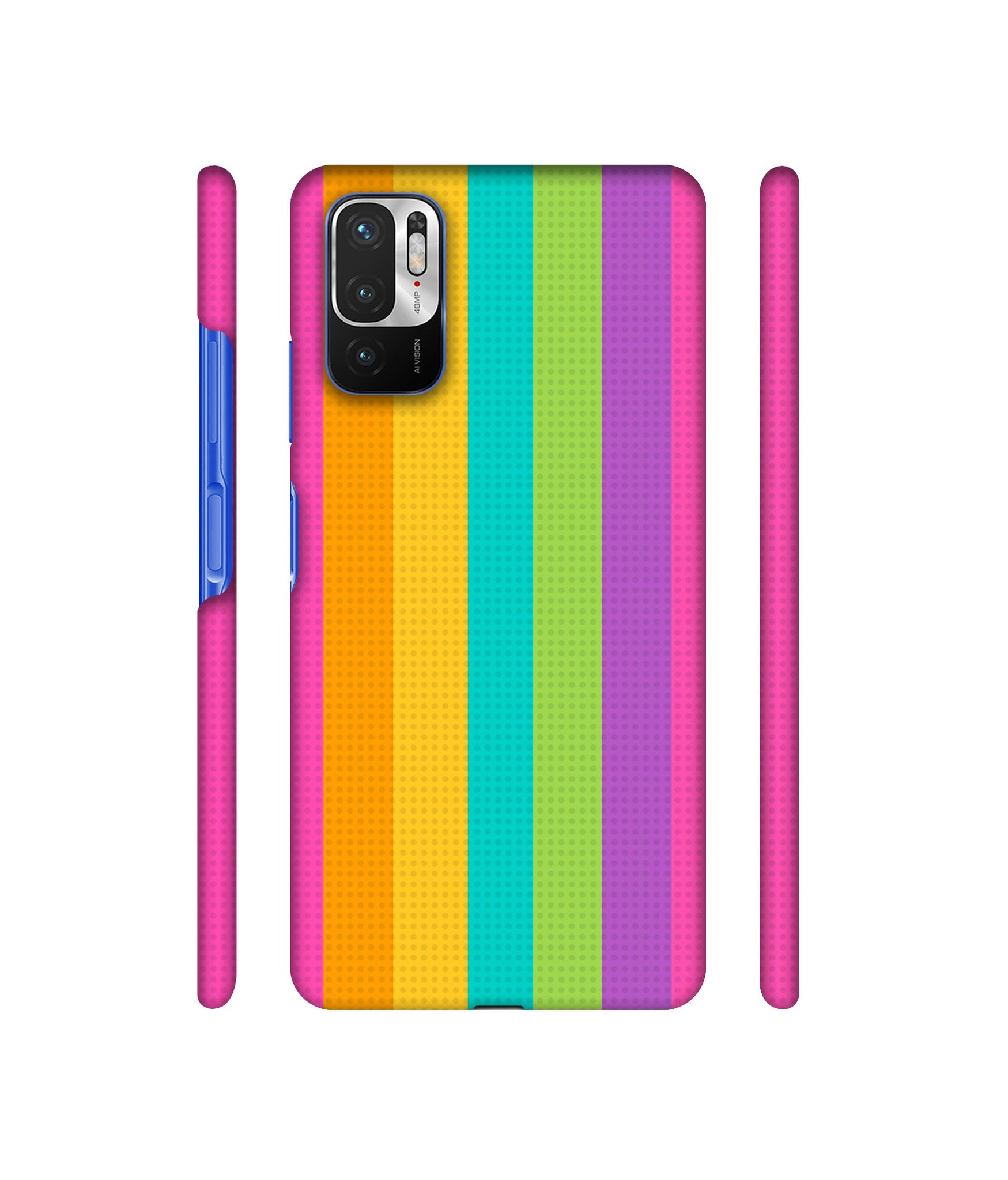 Random Colour Line Designer Hard Back Cover for Mi Redmi Note 10T 5G