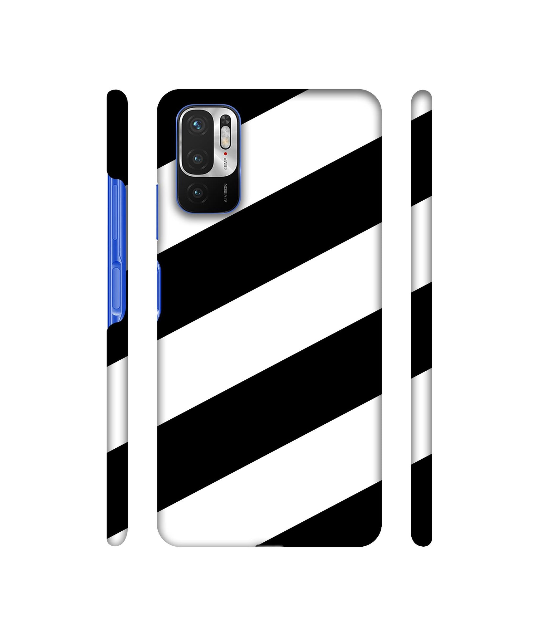 Black & White Line Designer Hard Back Cover for Mi Redmi Note 10T 5G