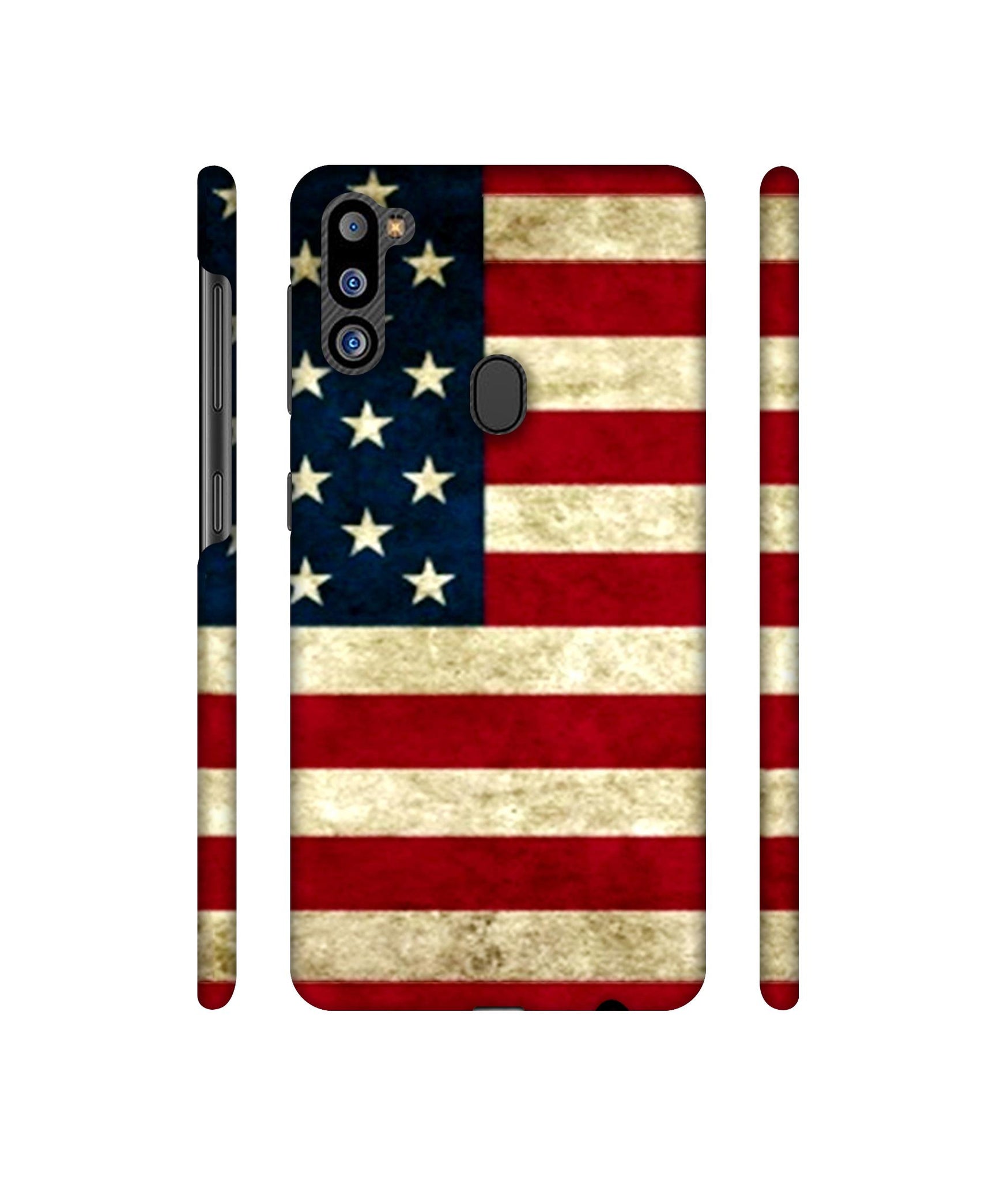 Multicoloured USA Flag Designer Hard Back Cover for Samsung Galaxy M21 2021 Edition