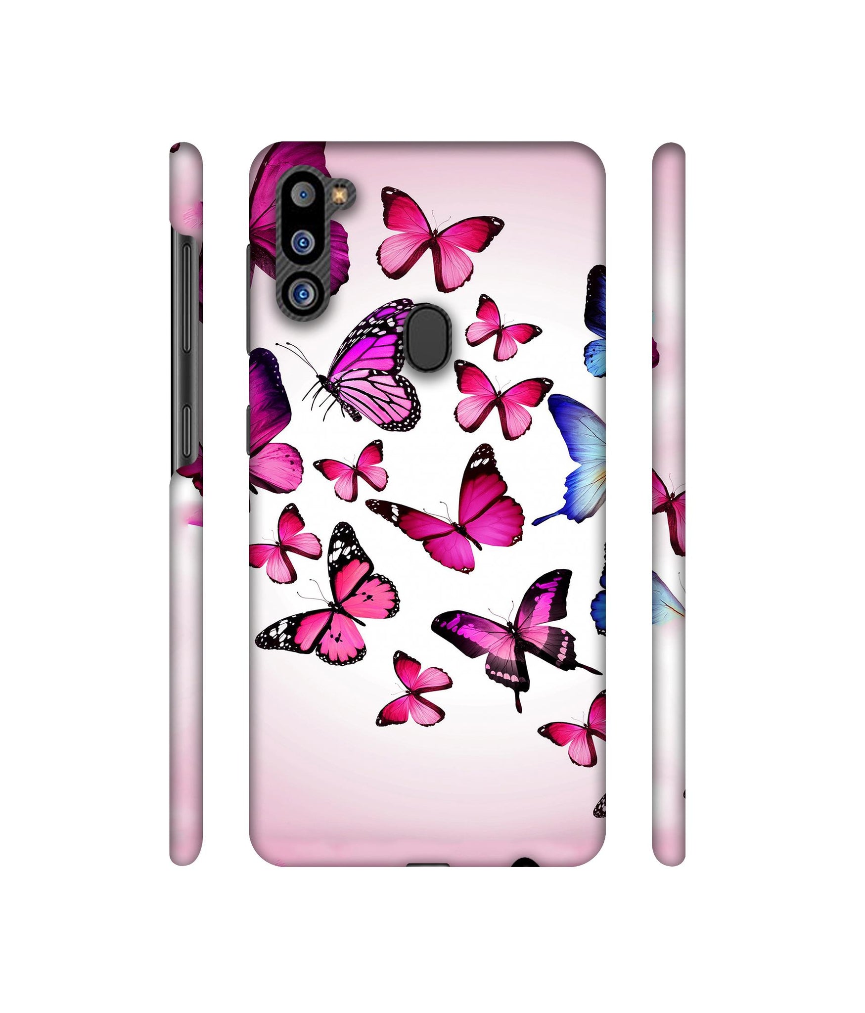 Flying Colorful Butterfly Designer Hard Back Cover for Samsung Galaxy M21 2021 Edition