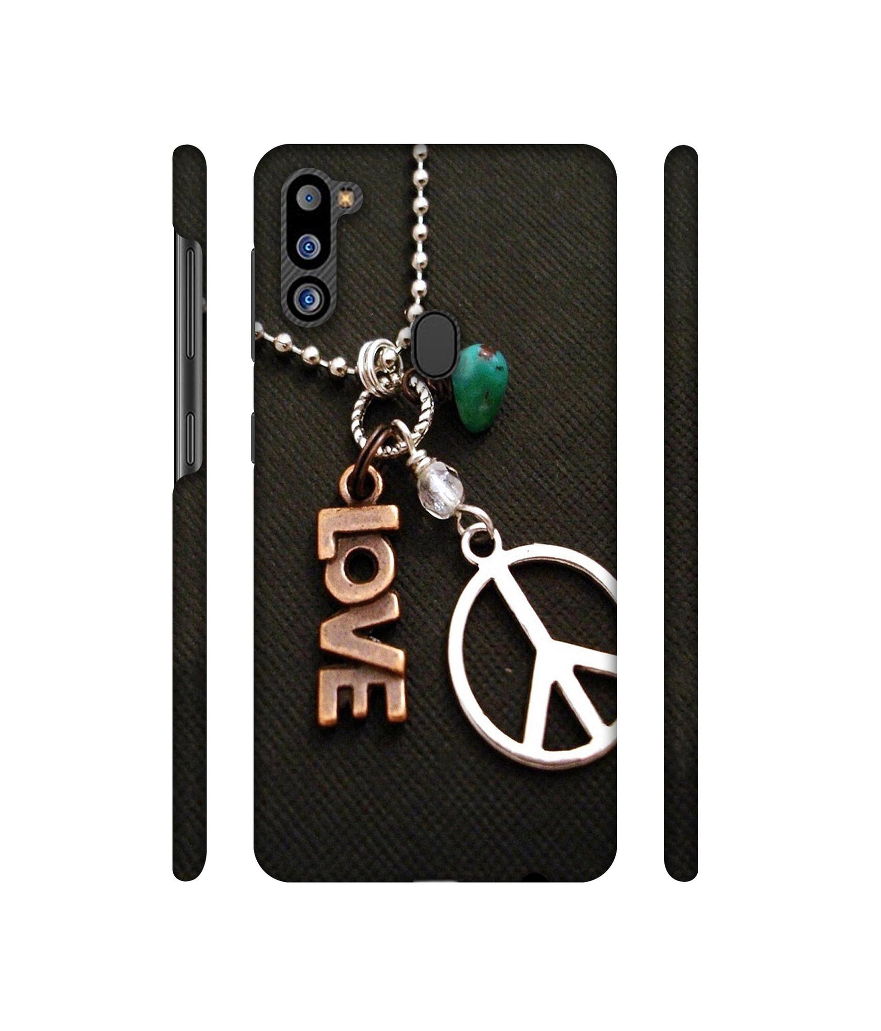 Love and Peace Designer Hard Back Cover for Samsung Galaxy M21 2021 Edition