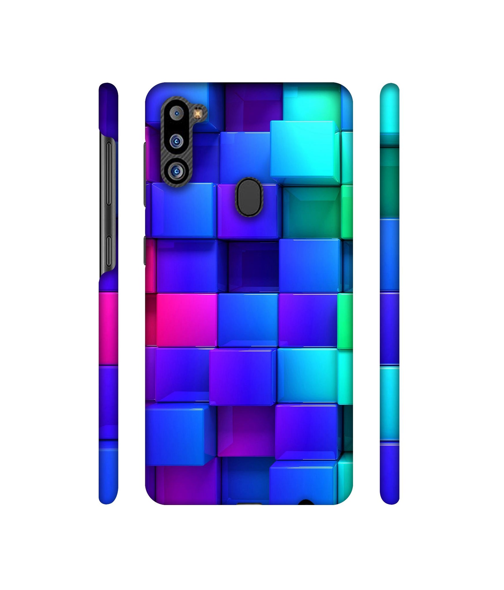 Blocks Rainbow 3D Graphics Designer Hard Back Cover for Samsung Galaxy M21 2021 Edition