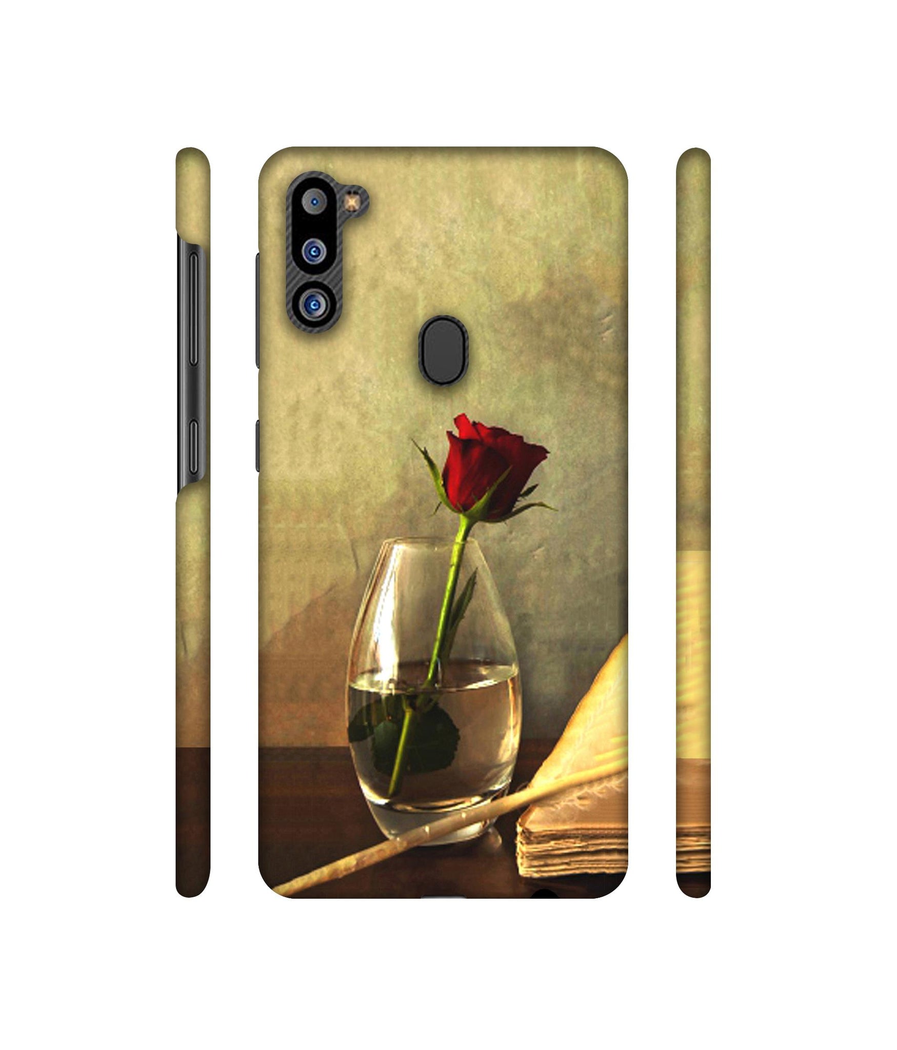Red Rose in Glass Designer Hard Back Cover for Samsung Galaxy M21 2021 Edition