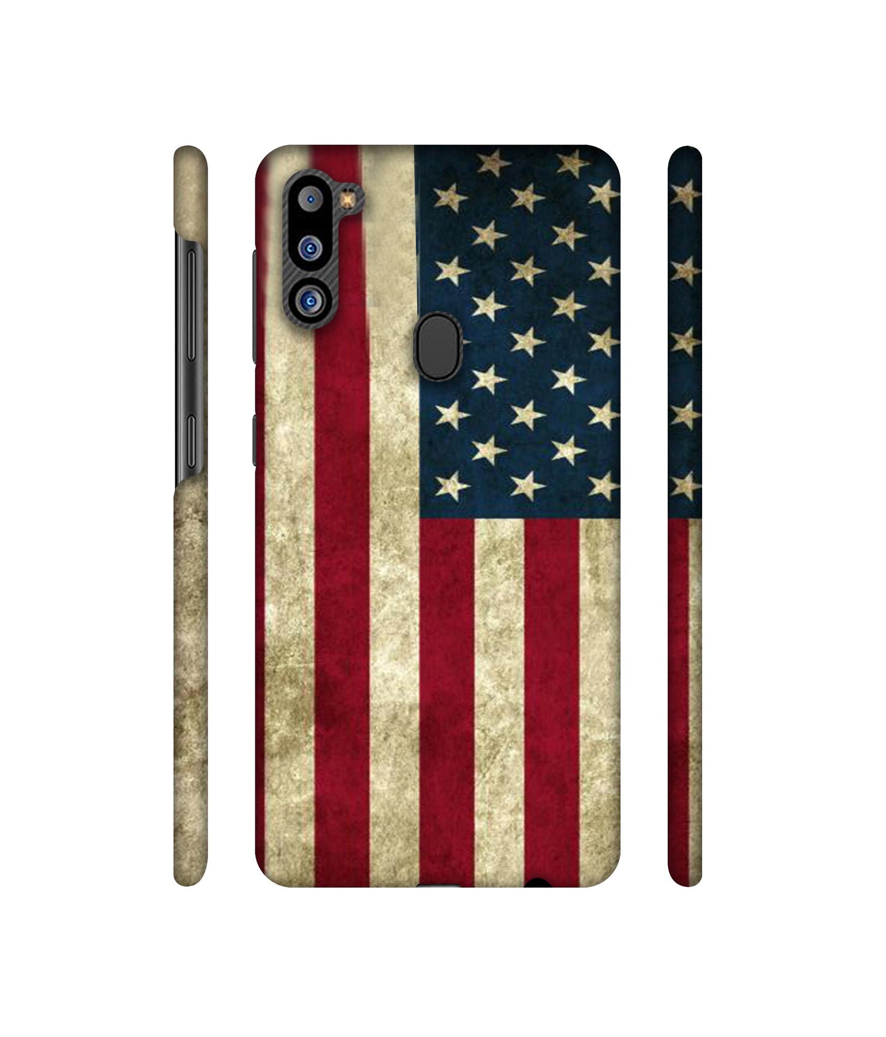 Vingate USA Flag Designer Hard Back Cover for Samsung Galaxy M21 2021 Edition