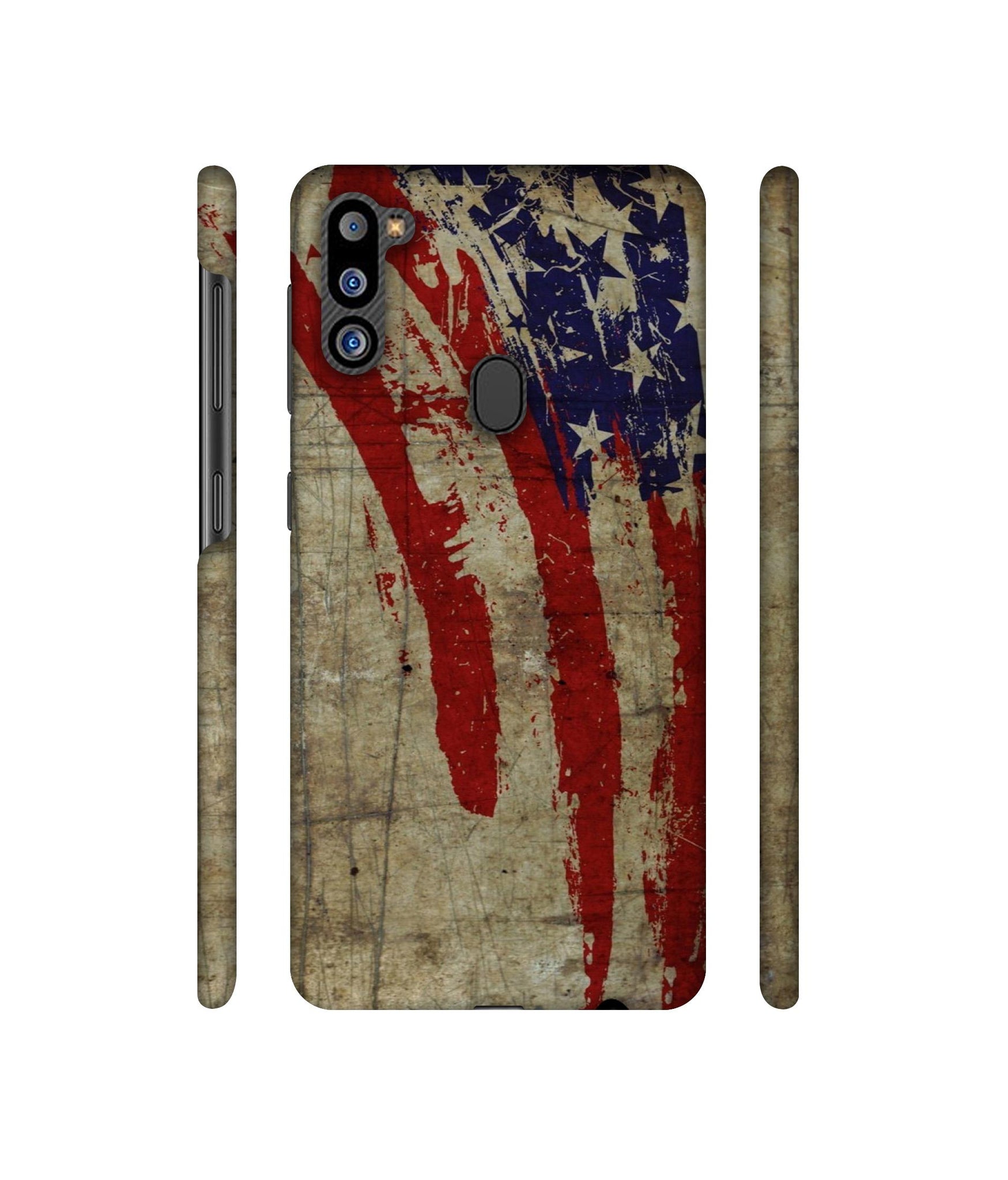 Vintage American Flag Designer Hard Back Cover for Samsung Galaxy M21 2021 Edition