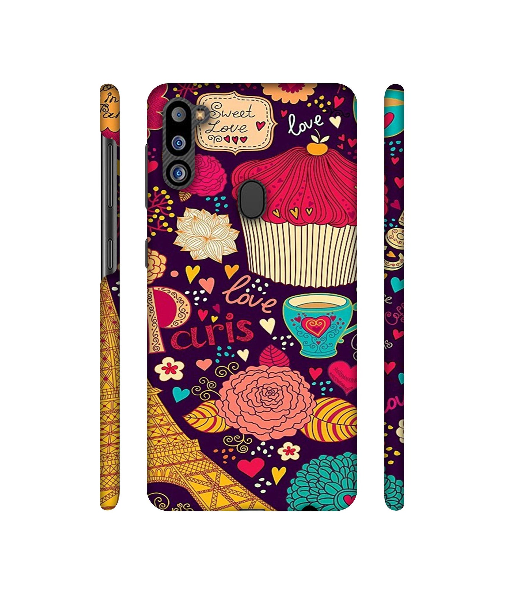 Paris Flower Love Designer Hard Back Cover for Samsung Galaxy M21 2021 Edition