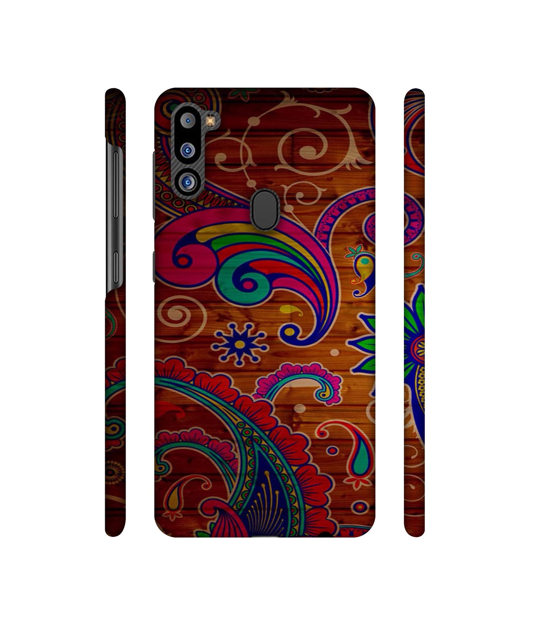 Wooden Pattern Print Designer Hard Back Cover for Samsung Galaxy M21 2021 Edition