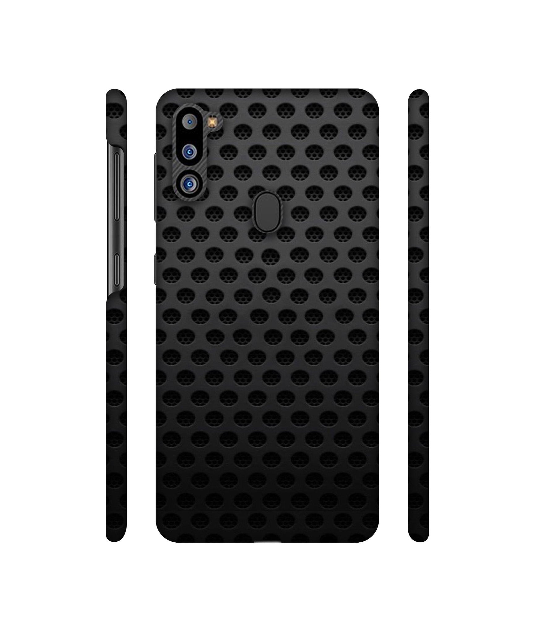 Black Circle Designer Hard Back Cover for Samsung Galaxy M21 2021 Edition