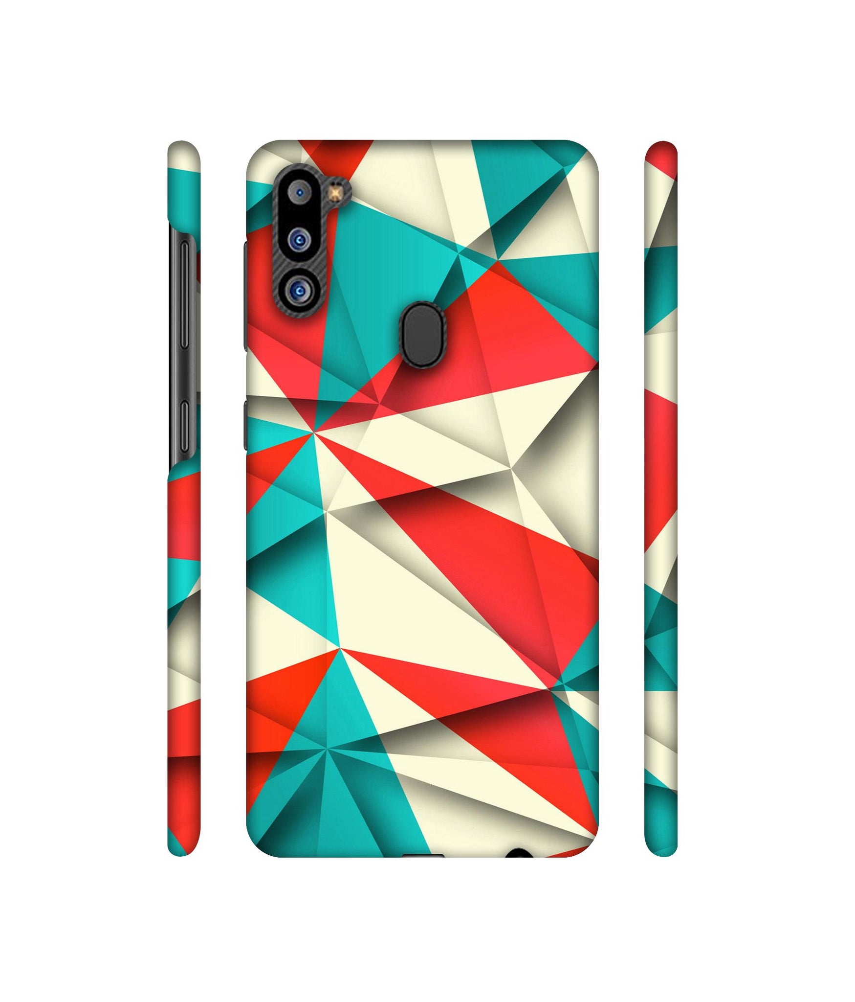 Red Blue White Pattern Designer Hard Back Cover for Samsung Galaxy M21 2021 Edition