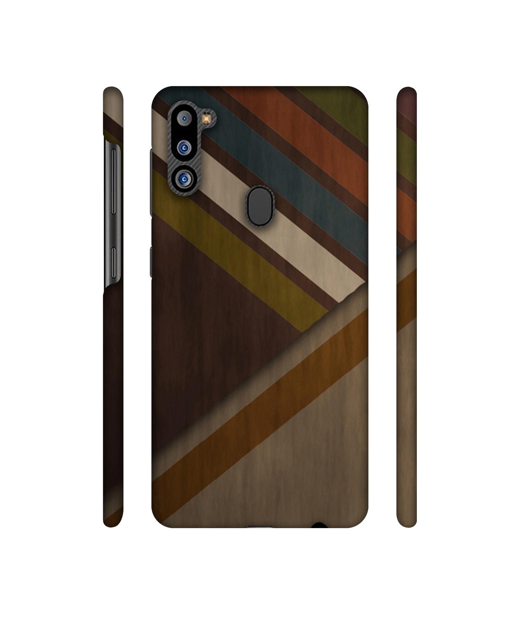 Colorful Wooden Pattern Designer Hard Back Cover for Samsung Galaxy M21 2021 Edition