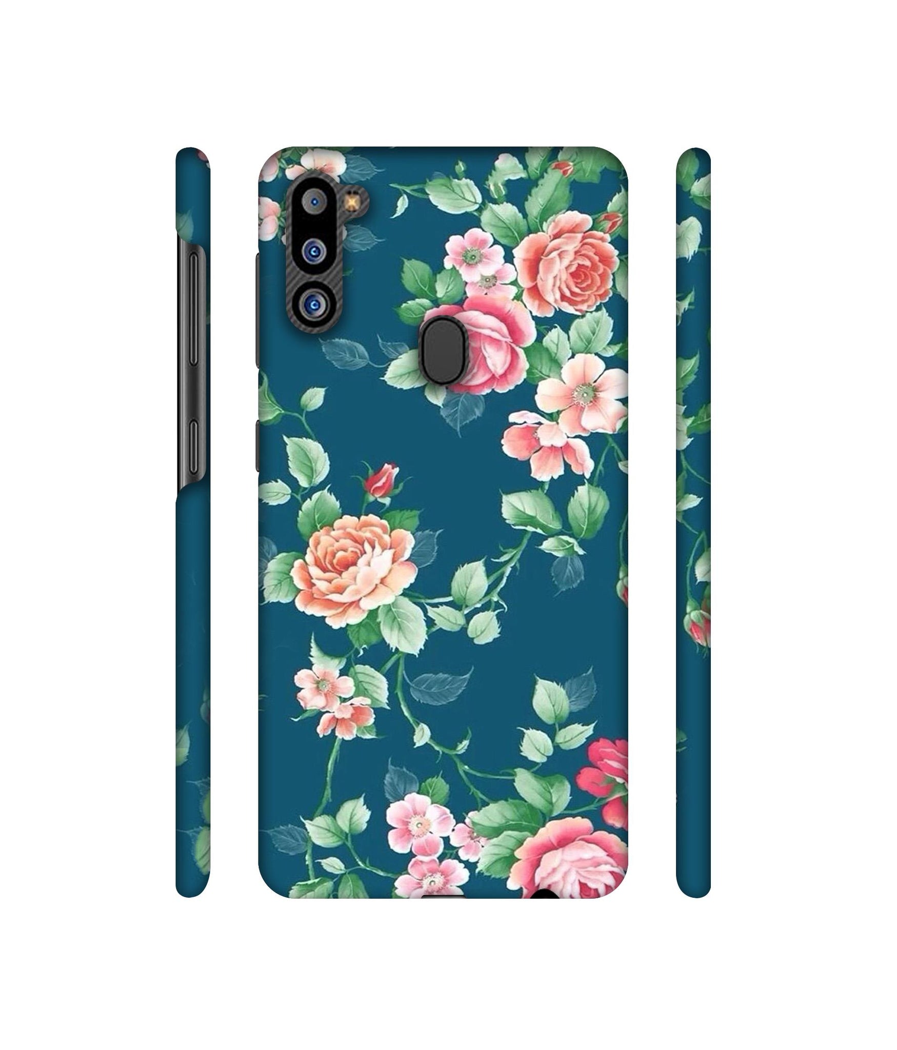 Vintage Floral Designer Hard Back Cover for Samsung Galaxy M21 2021 Edition